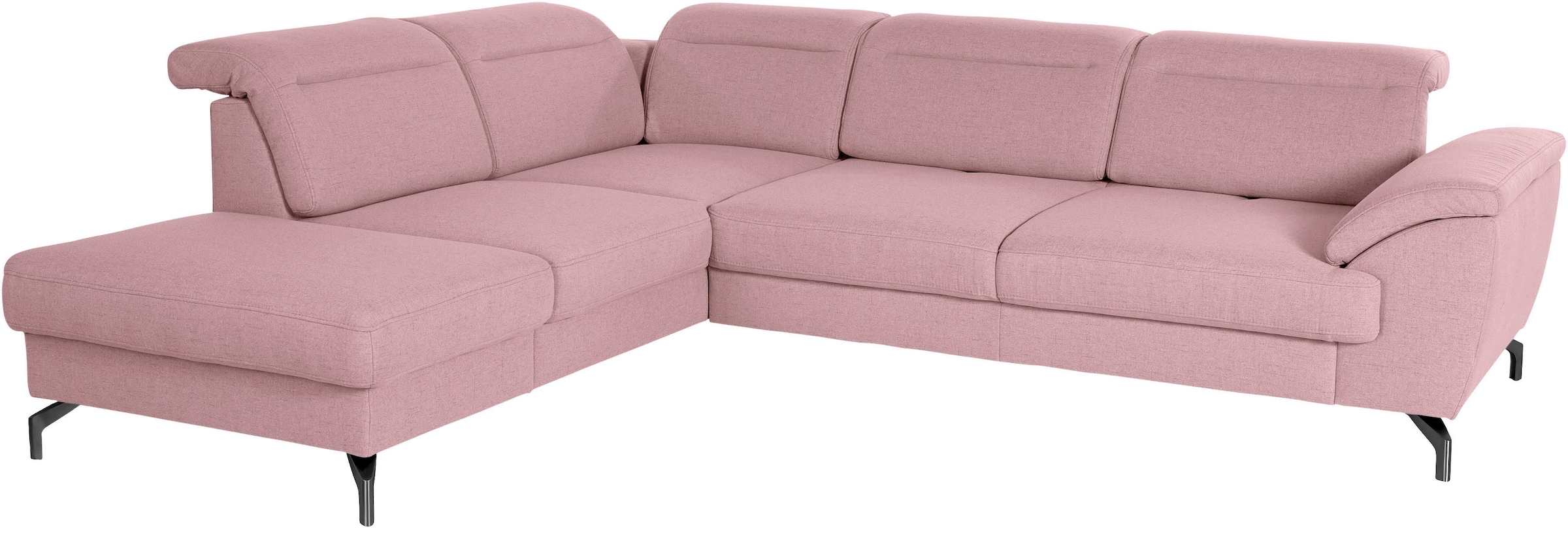 sit&more Ecksofa »Percy L-Form« 12 cm Fußhöhe, Sitztiefenverstellung, wahlweise in 2 Fußfarben