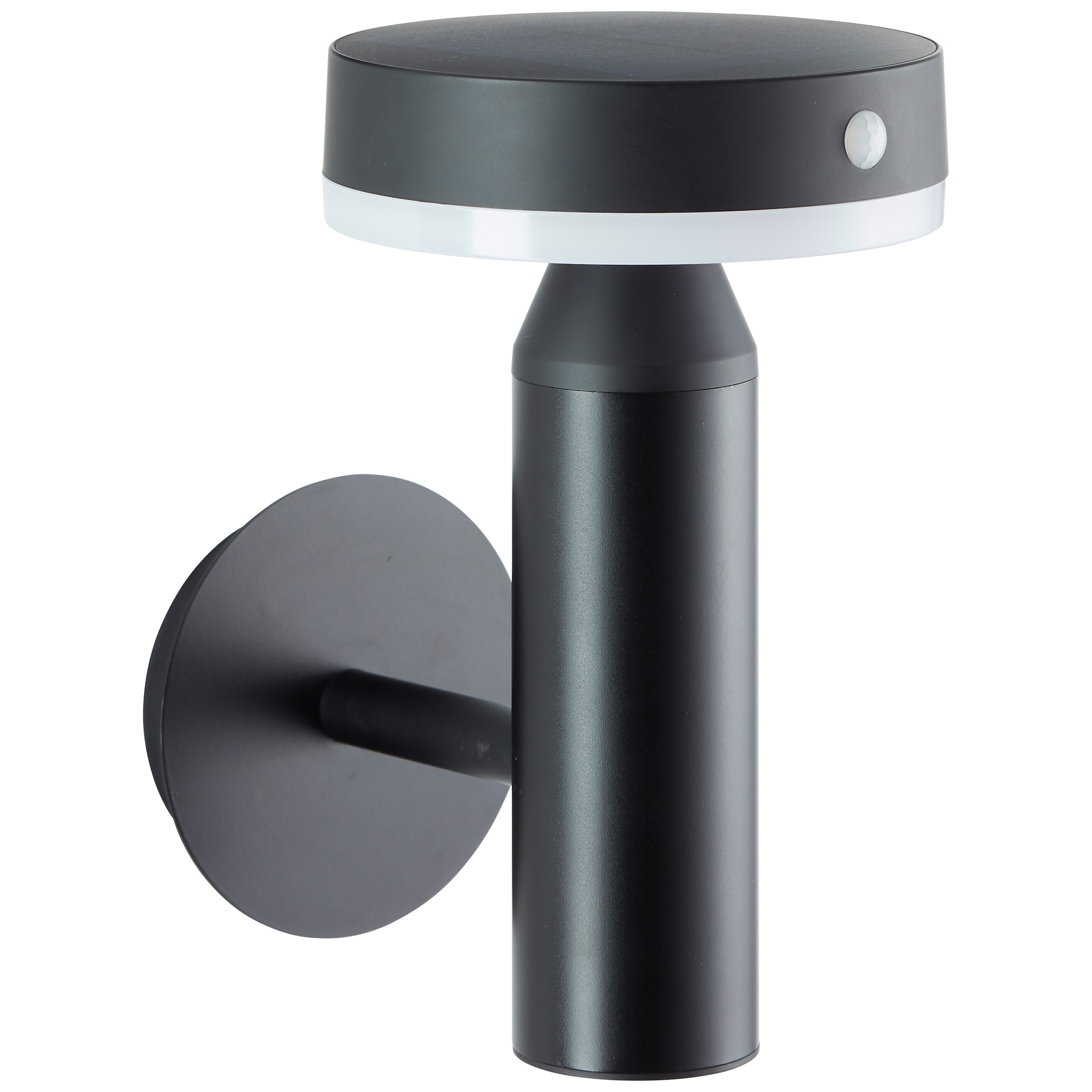Brilliant "Magua" 1 Stk. Neutralweiß LED Außenwandlampe mit Solar, 20 cm, 350 lm, 4000 K, Metall, schwarz