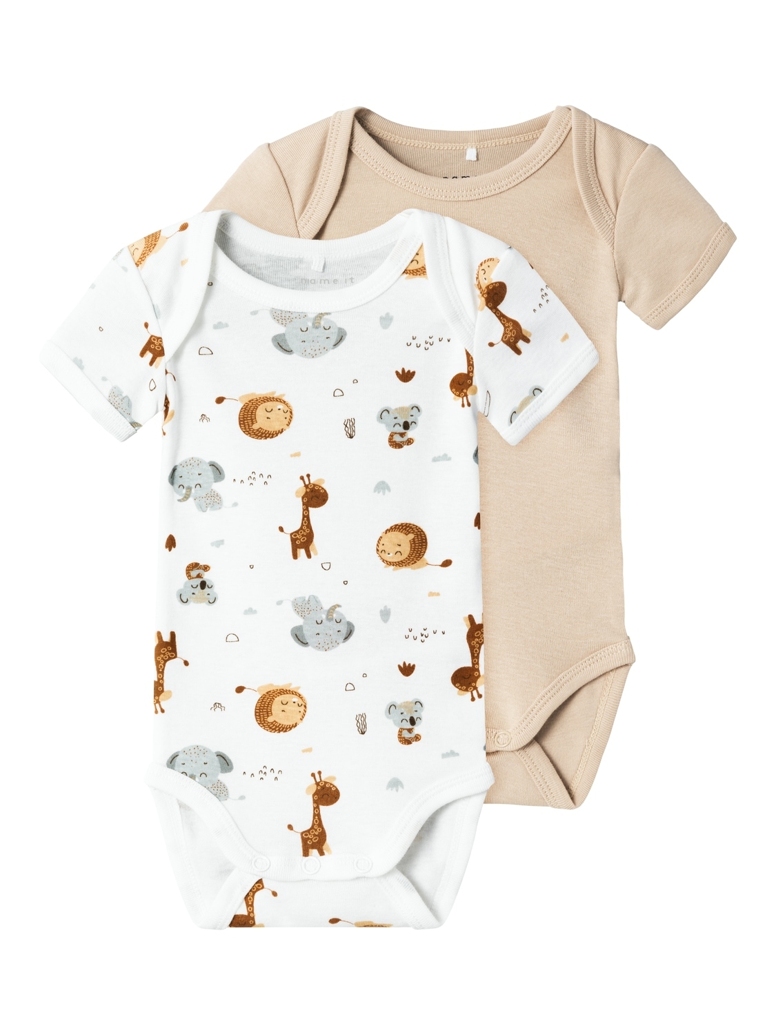Body »NBNBODY 2P SS BEIGE ANIMAL NOOS«, (Packung, 2 tlg.)