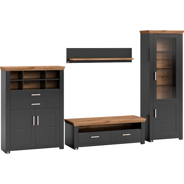 set one by Musterring Wohnwand »york«, (Set, 4 St.), Kombination 23, mit 1  Highboard kaufen | BAUR