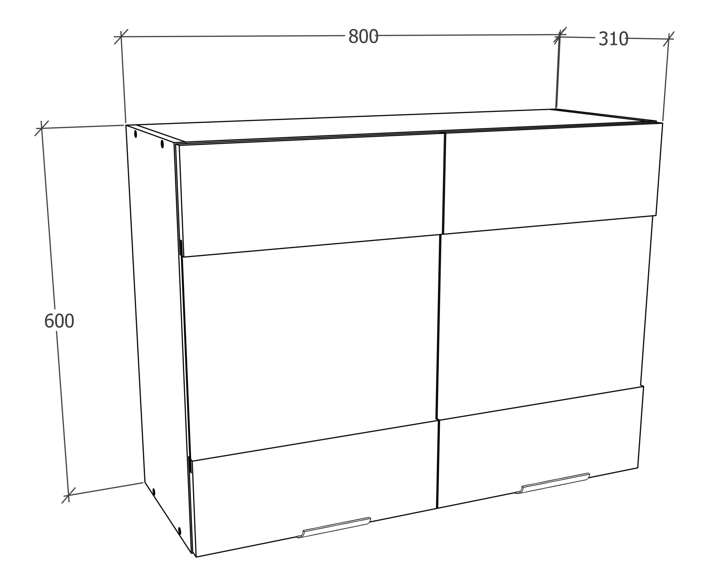 VCM Hängeschrank »Küchenschrank B. 80 cm Hängeschrank Küche Fasola«