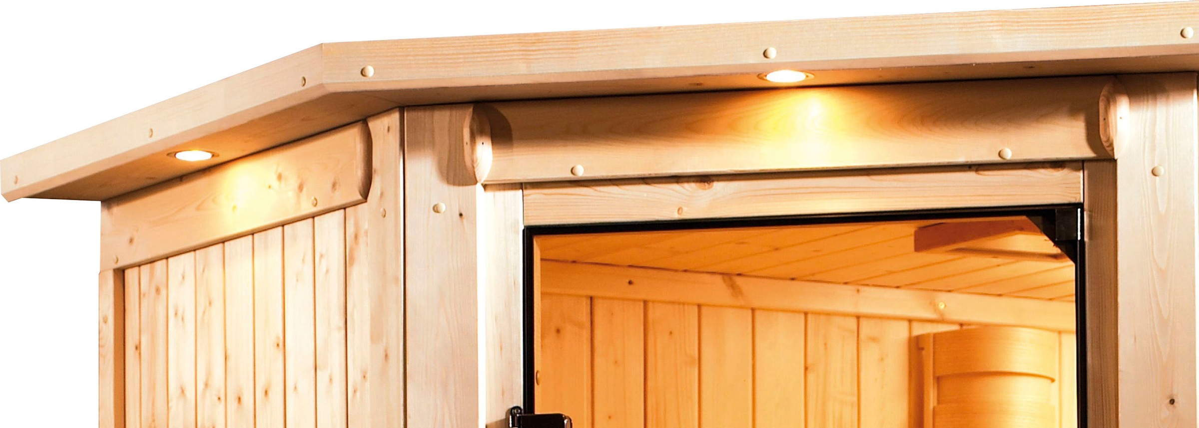 welltime Sauna »Artja«, naturbelassen, mit Ofen 9 kW ext. Steuerung