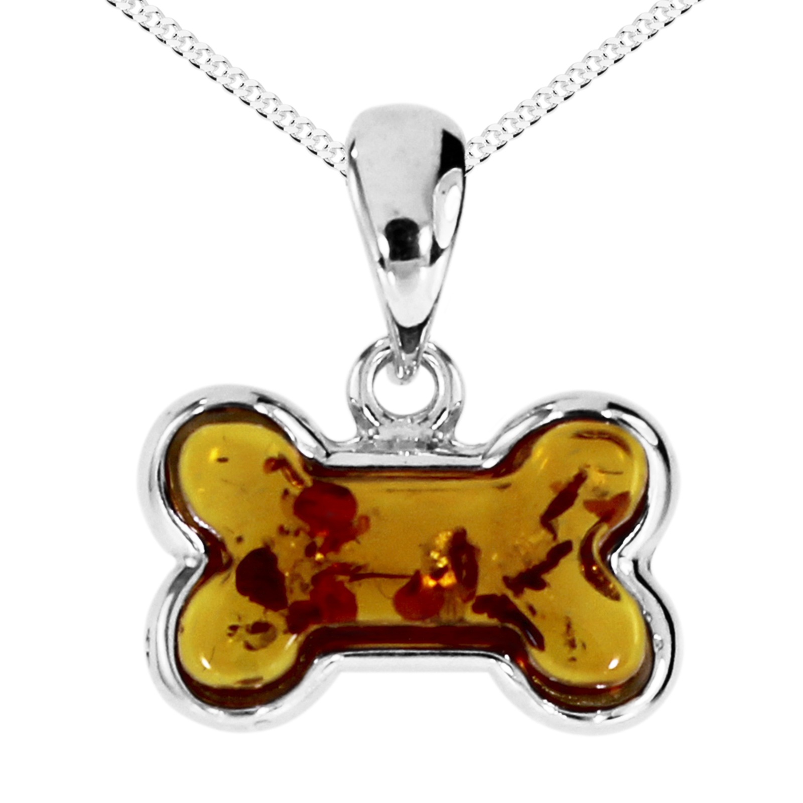 OSTSEE-SCHMUCK Damen Kette mit Anhänger "Ostsee-Schmuck Kette mit Anhänger Knochen", 45cm, Silber 925 (Sterlingsilber), L: 40, silber, Silber 925