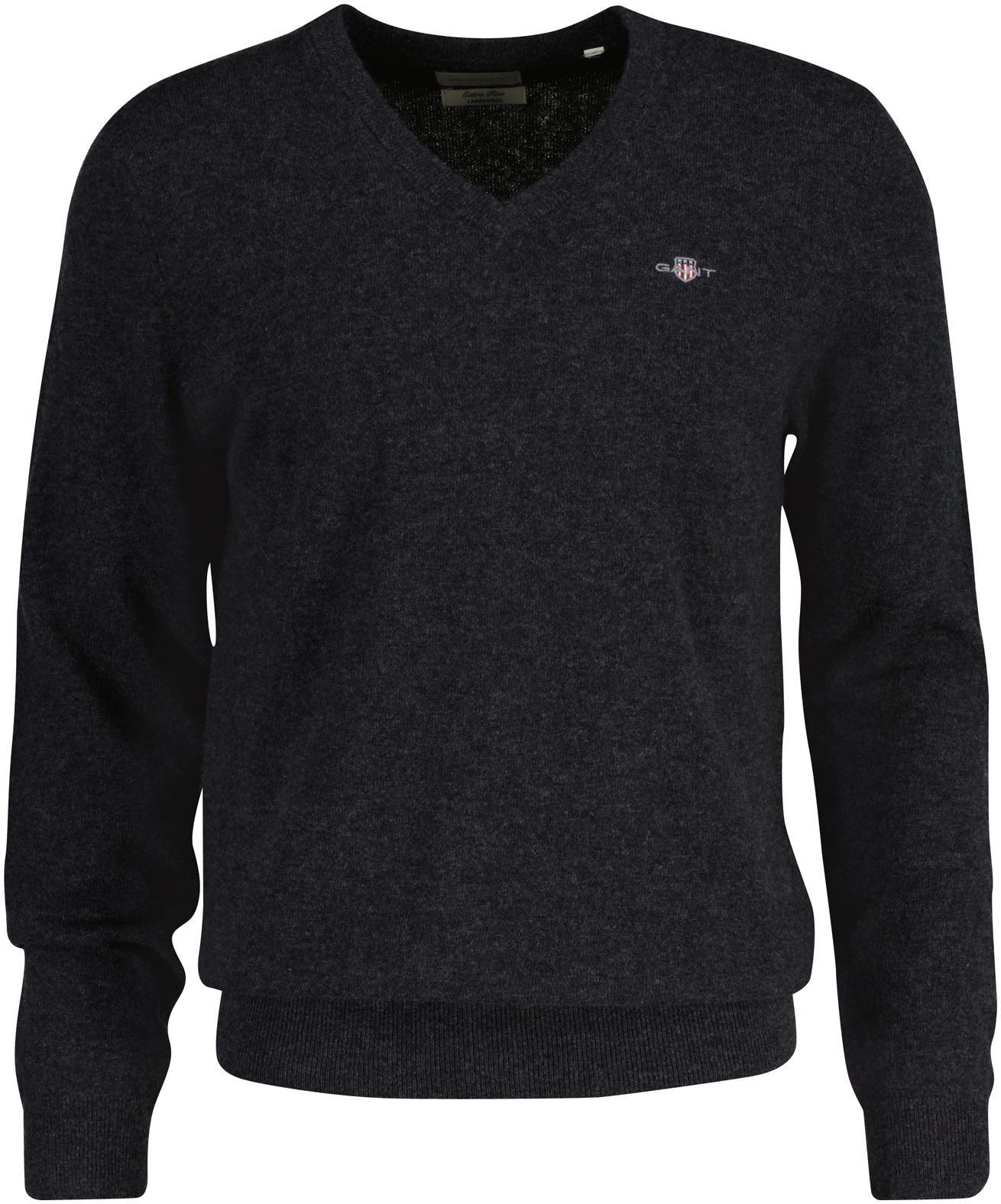 Gant V-Ausschnitt-Pullover "EXTRAFINE LAMBSWOOL V-NECK", mit Logostickerei