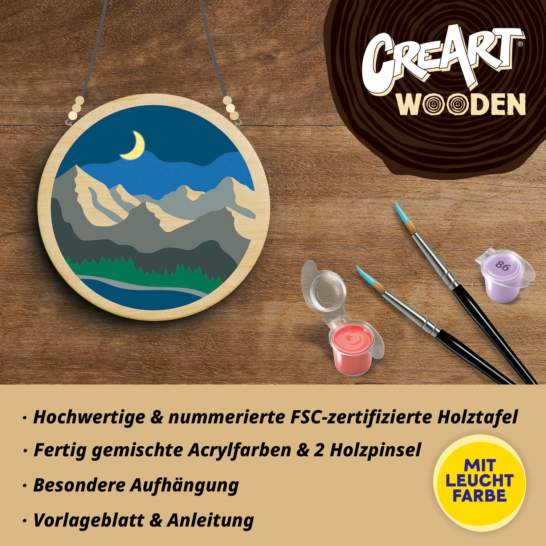 Ravensburger Malen nach Zahlen »CreArt, Wooden, Mountains« Made in Europe