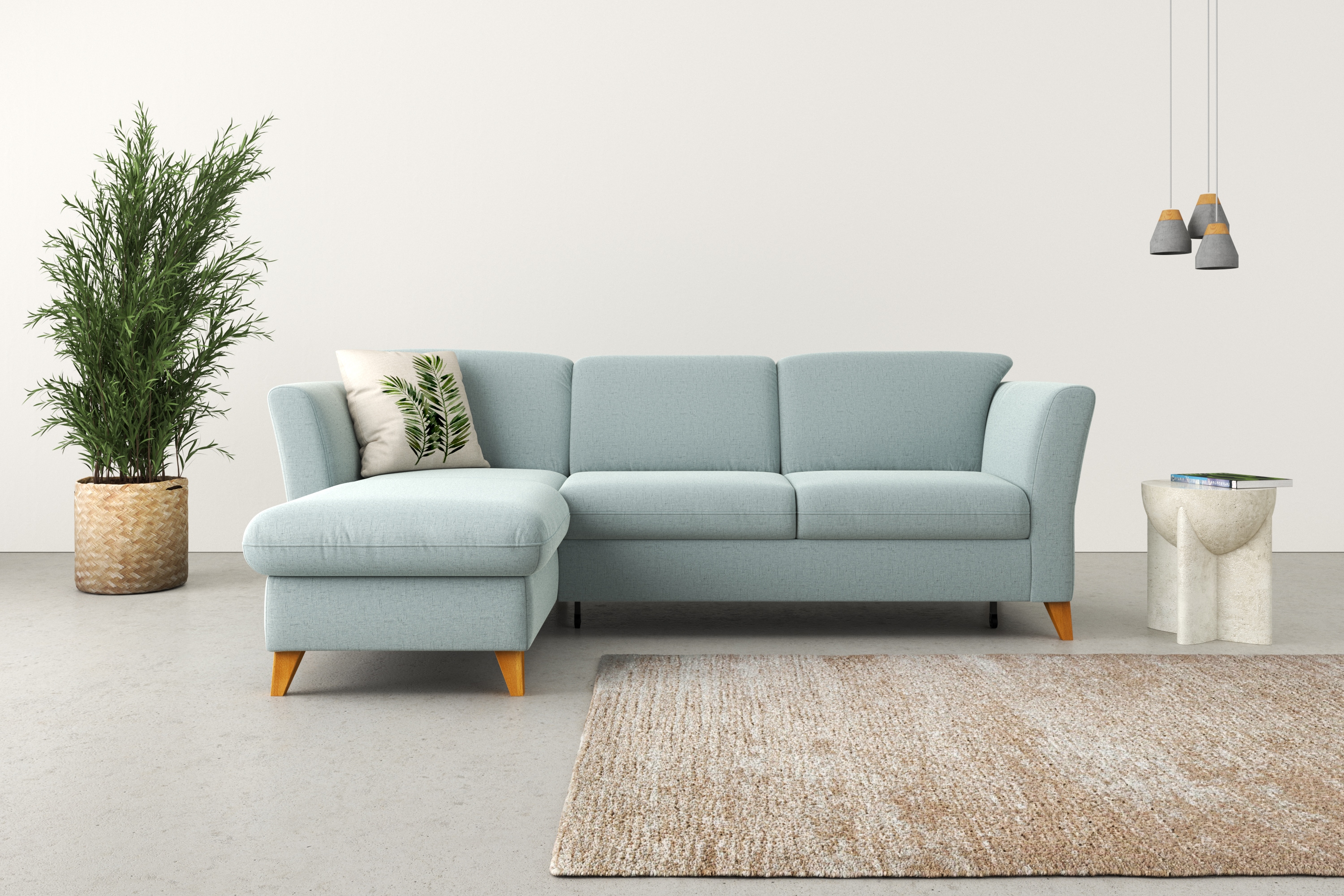 Home affaire Ecksofa "Trelleborg L-Form" Federkern-Polsterung, wahlweise mit Schlaffunktion und Bettkasten