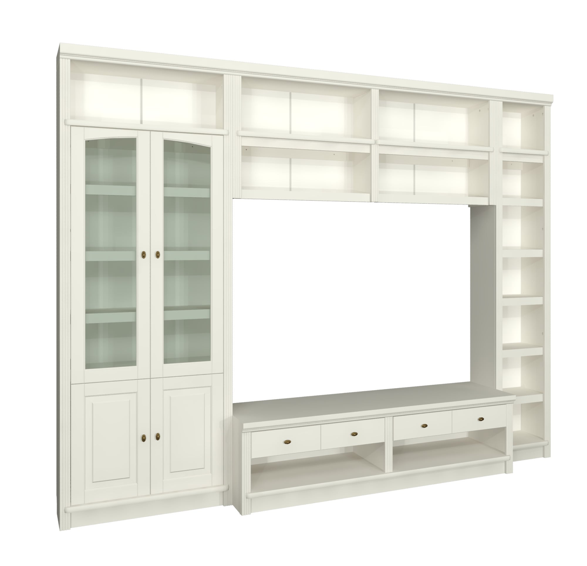 OTTO home Wohnwand "Soeren, 1 TV-Lowboard, 1 Wandregal, 1 Bücherregal, 1 Vitrine" Set, 4 Stk. tlg.