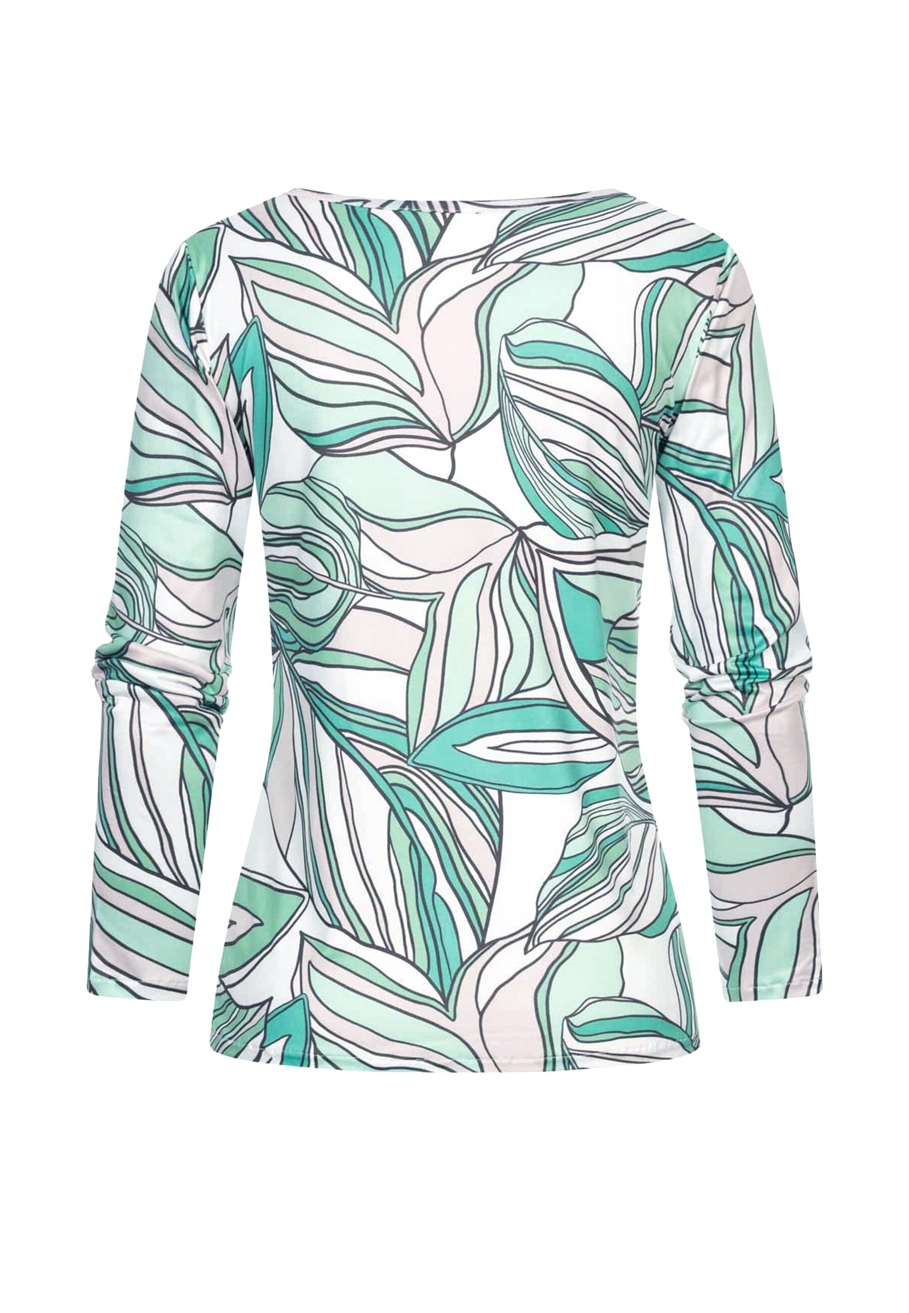 CLOUD 5IVE Longsleeve »CLOUD 5IVE Langarm Top mit Blätter Print«, (1 tlg.)
