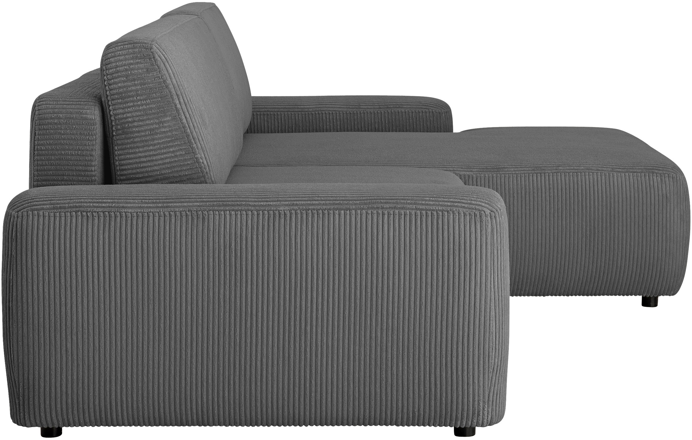 Home affaire Ecksofa »TORGE (264cm), Schlafsofa in Cord, Samtvelours o Struktur fein, L-Form« Schlaffunktion, Bettkasten, Liegefläche: 125/210 cm