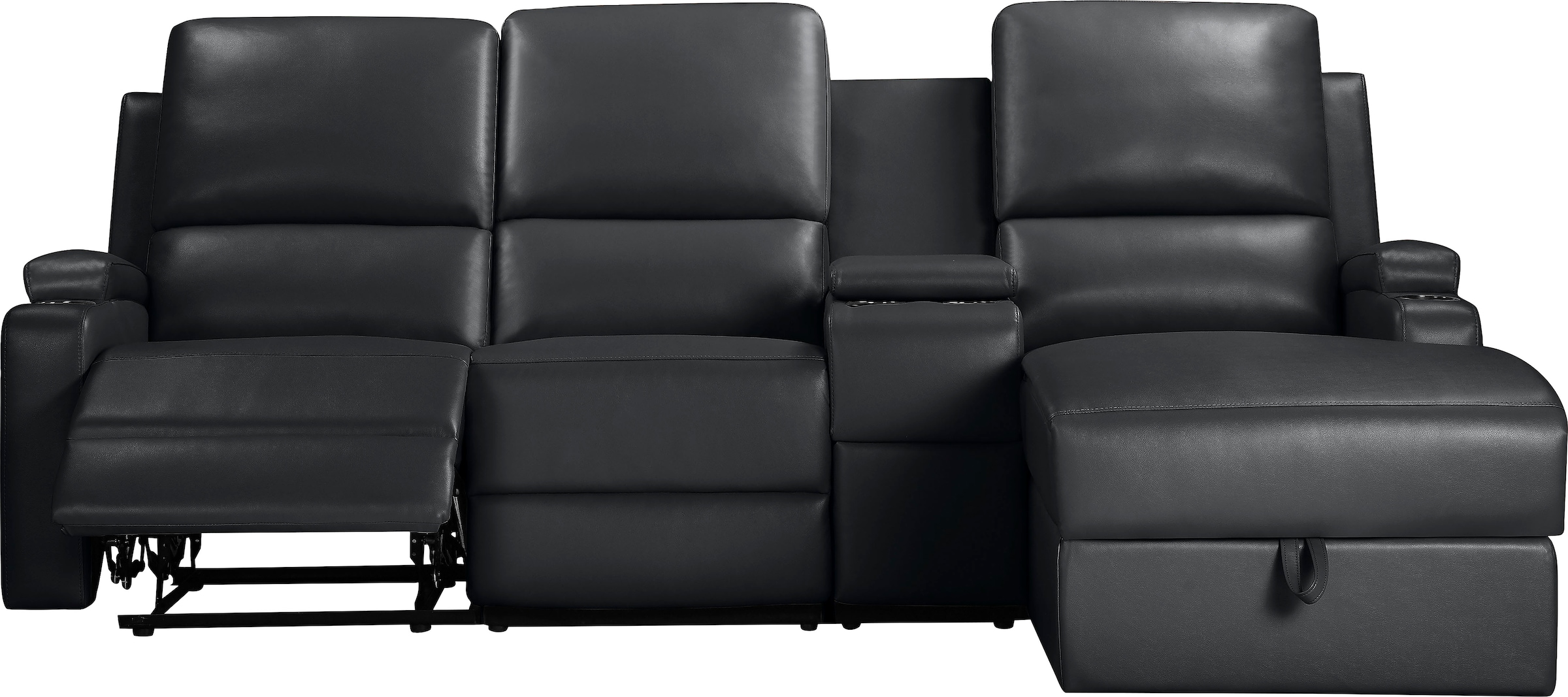 Home affaire Ecksofa »NAPORI Multimediasofa, 3er Kinosessel XXL, L-Form, 3 Bezugsstoffe« Kinosofa mit Relaxfunktion, Getränkehalter, Staufach und Staukasten