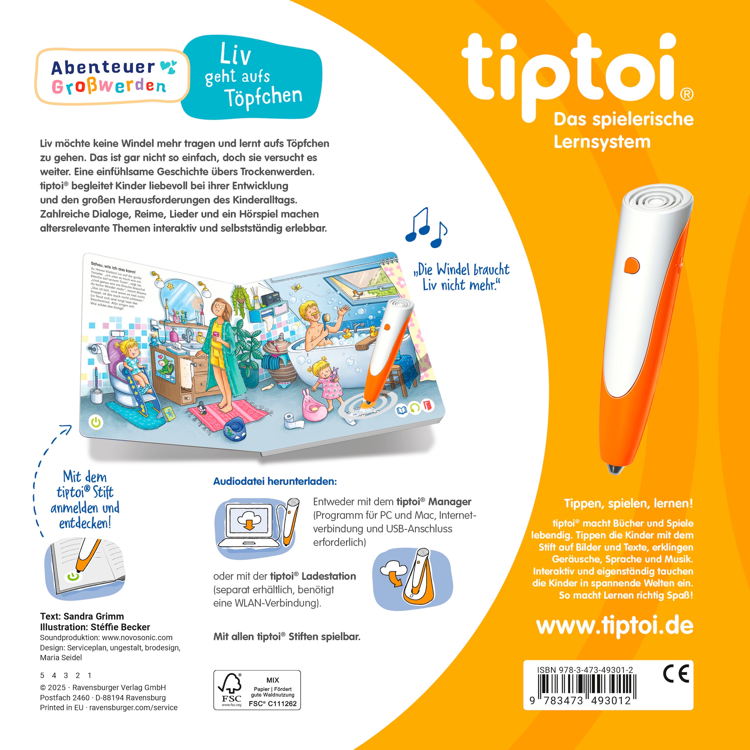 Ravensburger Buch »tiptoi® Abenteuer Großwerden - Liv geht aufs Töpfchen«, Made in Europe