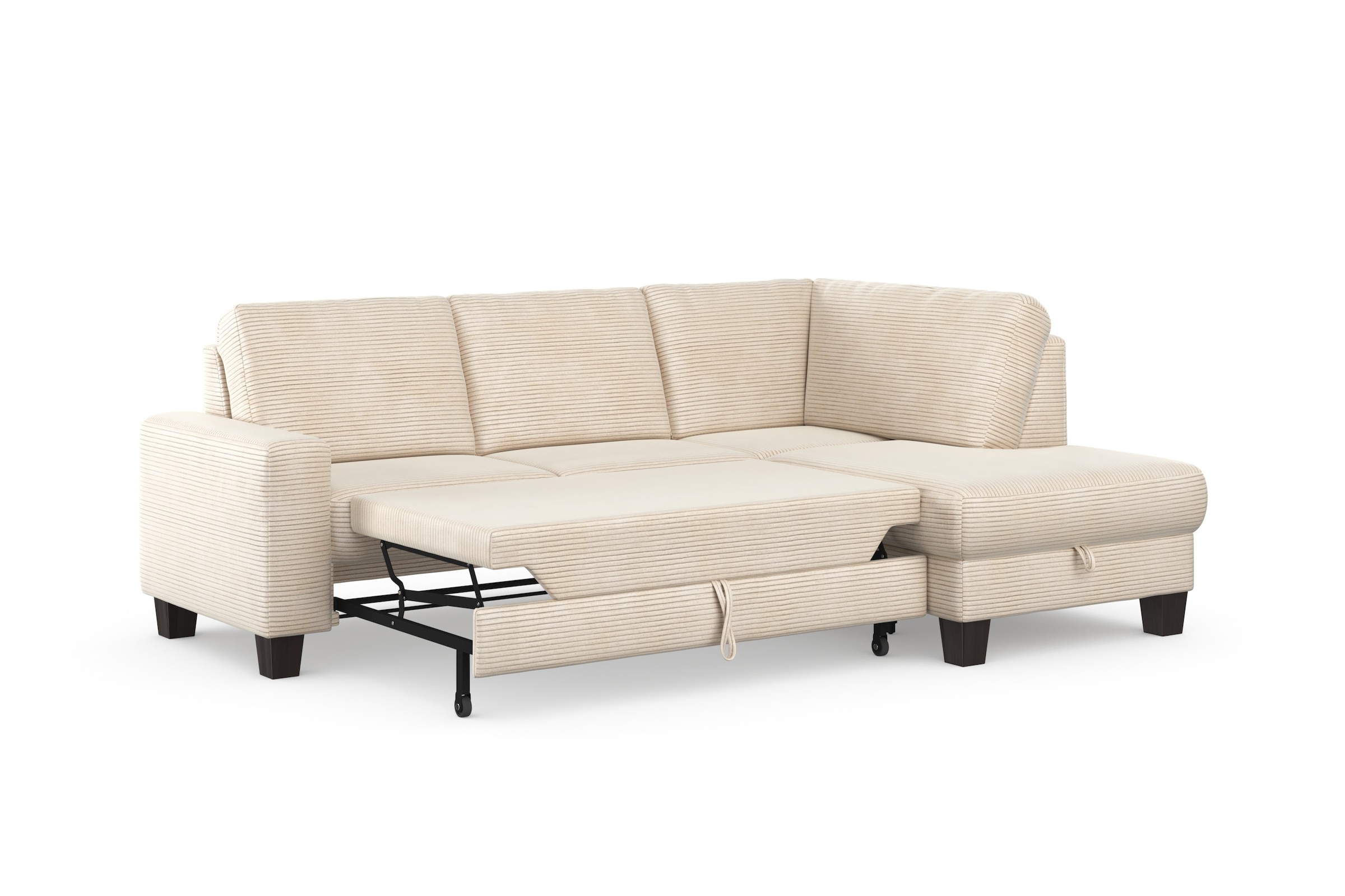 Home affaire Ecksofa »Summer L-Form«, mit Ottomane, mit oder ohne Bettfunktion und Bettkasten, Cord-Bezug