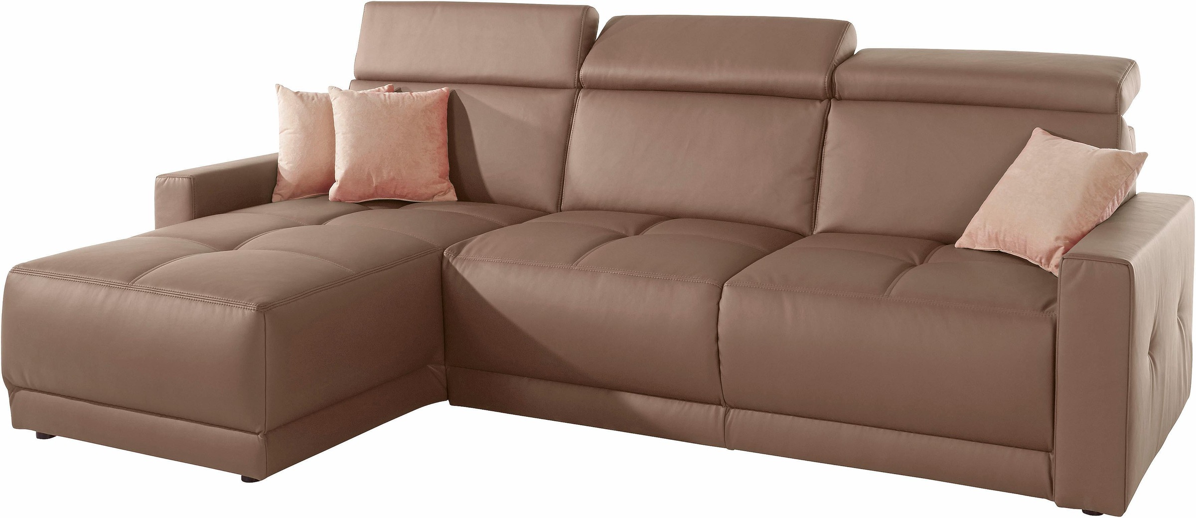Thumbnail - DOMO collection Ecksofa "Ava mit moderner Sitzheftung & toller Doppelnaht, komfortabel, L-Form", mit Recamiere, inkl. Fe...