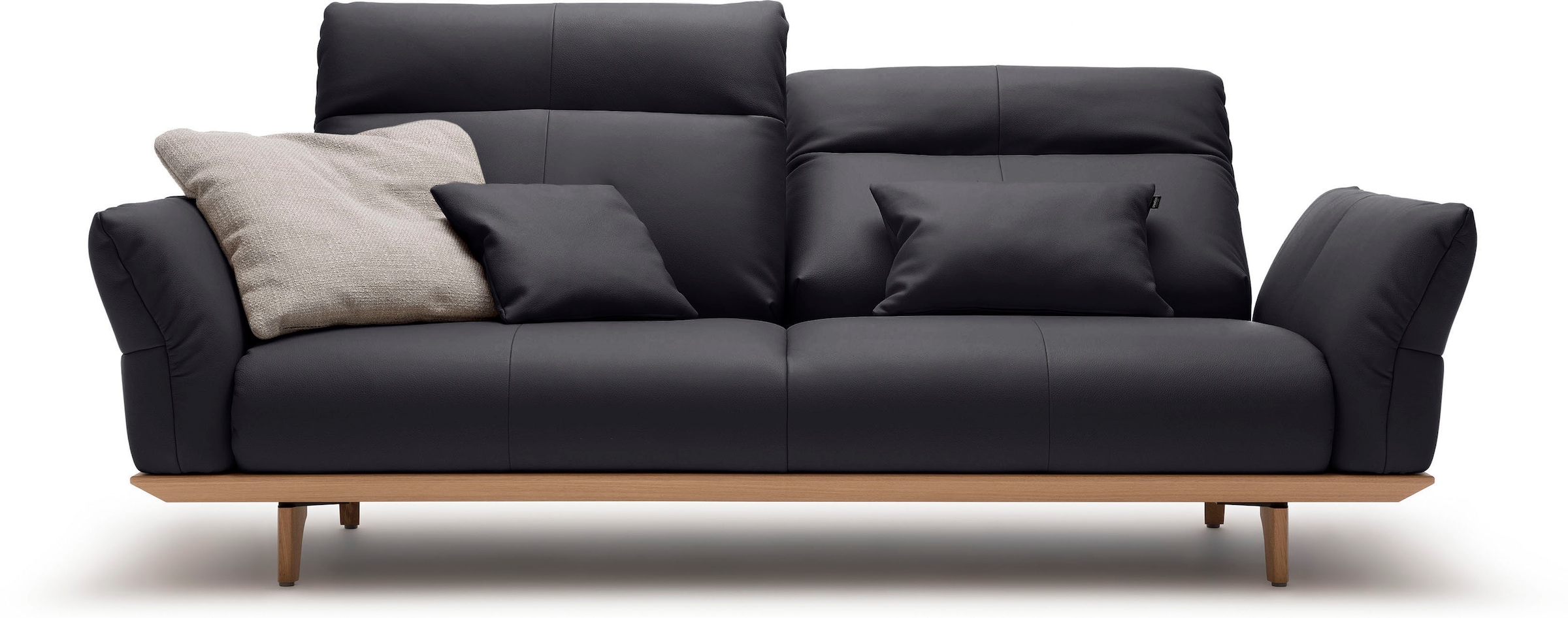 Creation BY ROLF BENZ 3-Sitzer "CR.460, Designsofa mit verstellbarer Rückenlehne, extra bequem," Sockel in Eiche, Füße Eiche natur, Breite 208 cm