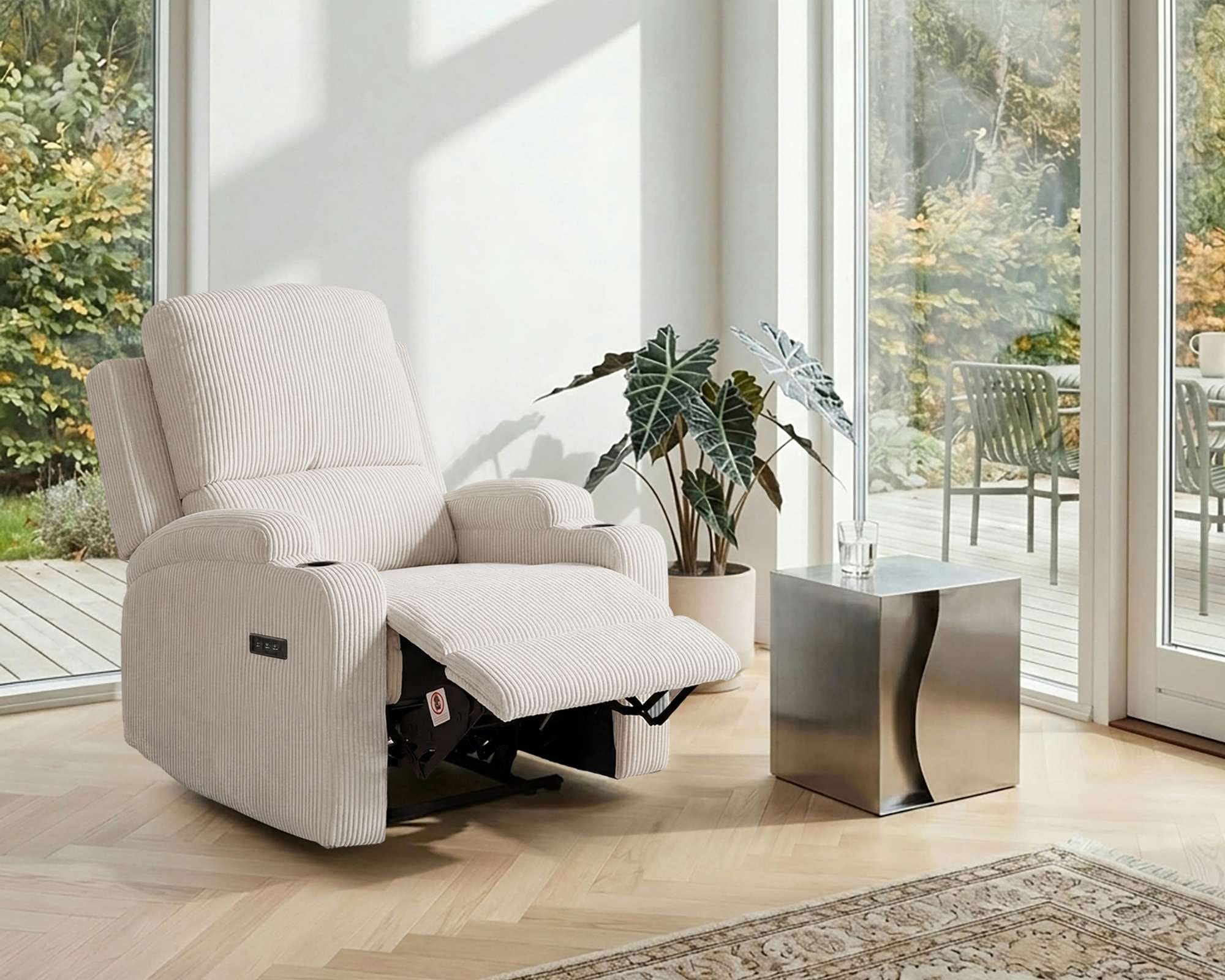 OTTO home Relaxsessel "NAPORI Cord, Kinosessel, Multimedia-Sessel" TV-Sessel mit manueller u elektrischer Relaxfunktion u. Getränkehalter