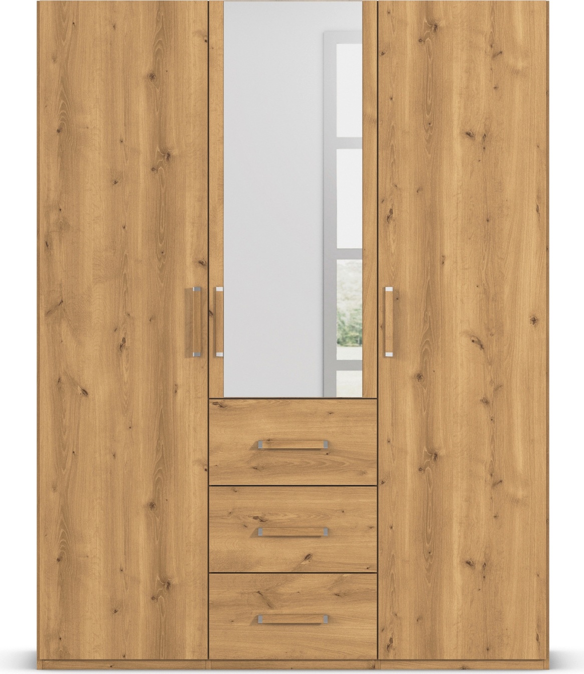 rauch Drehtürenschrank »Kleiderschrank Schrank Garderobe Schlafzimmerschrank EVELYN«, (in 2 Höhen 197 oder 210 cm erhältlich), in elegantem Stil mit Schubladen 3 Breiten und 2 Höhen MADE IN GERMANY