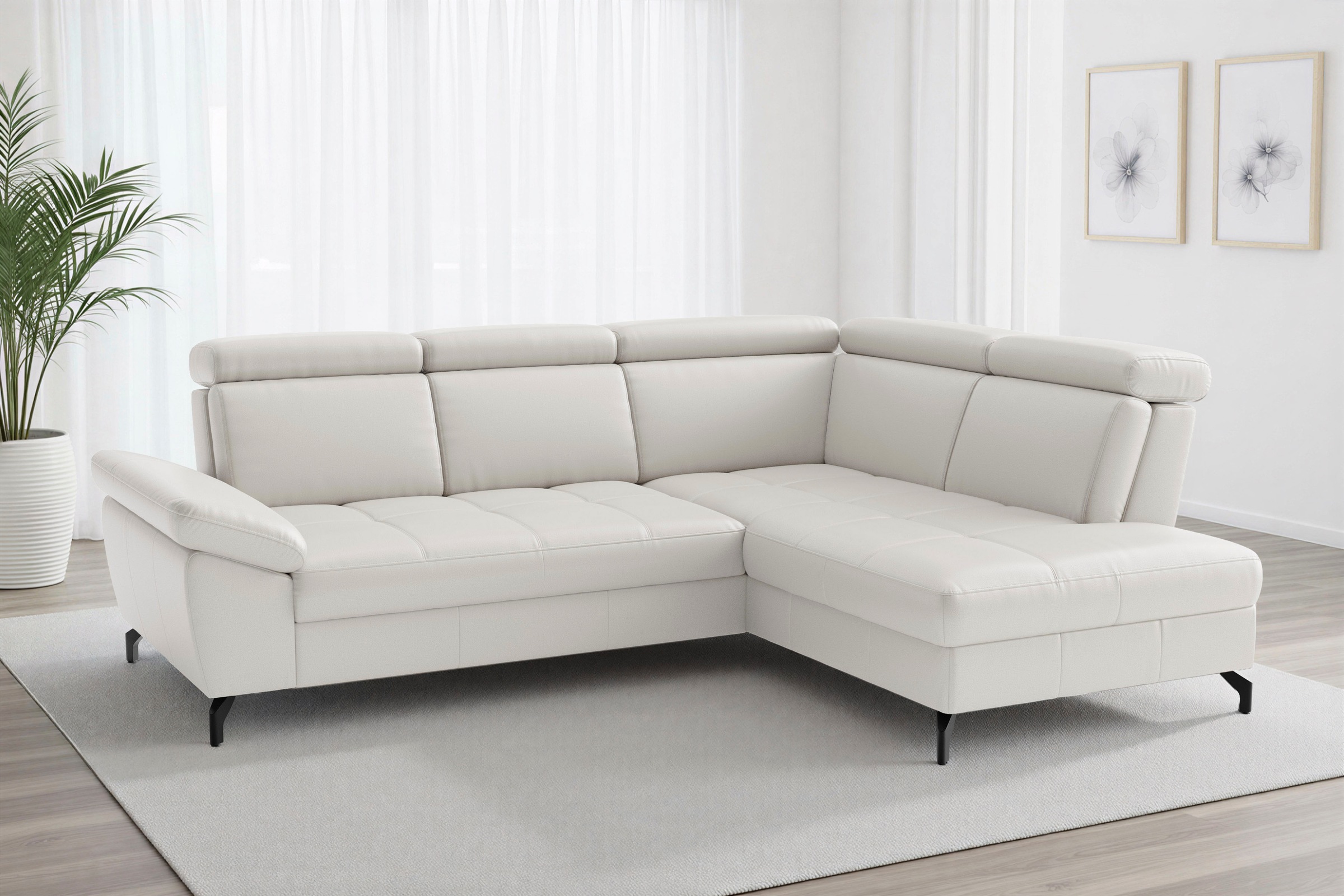 sit&more Ecksofa »Vanity L-Form, B: 254 cm, Leder« Inkl.Sitz-,Kopf-und Armteilverstellung