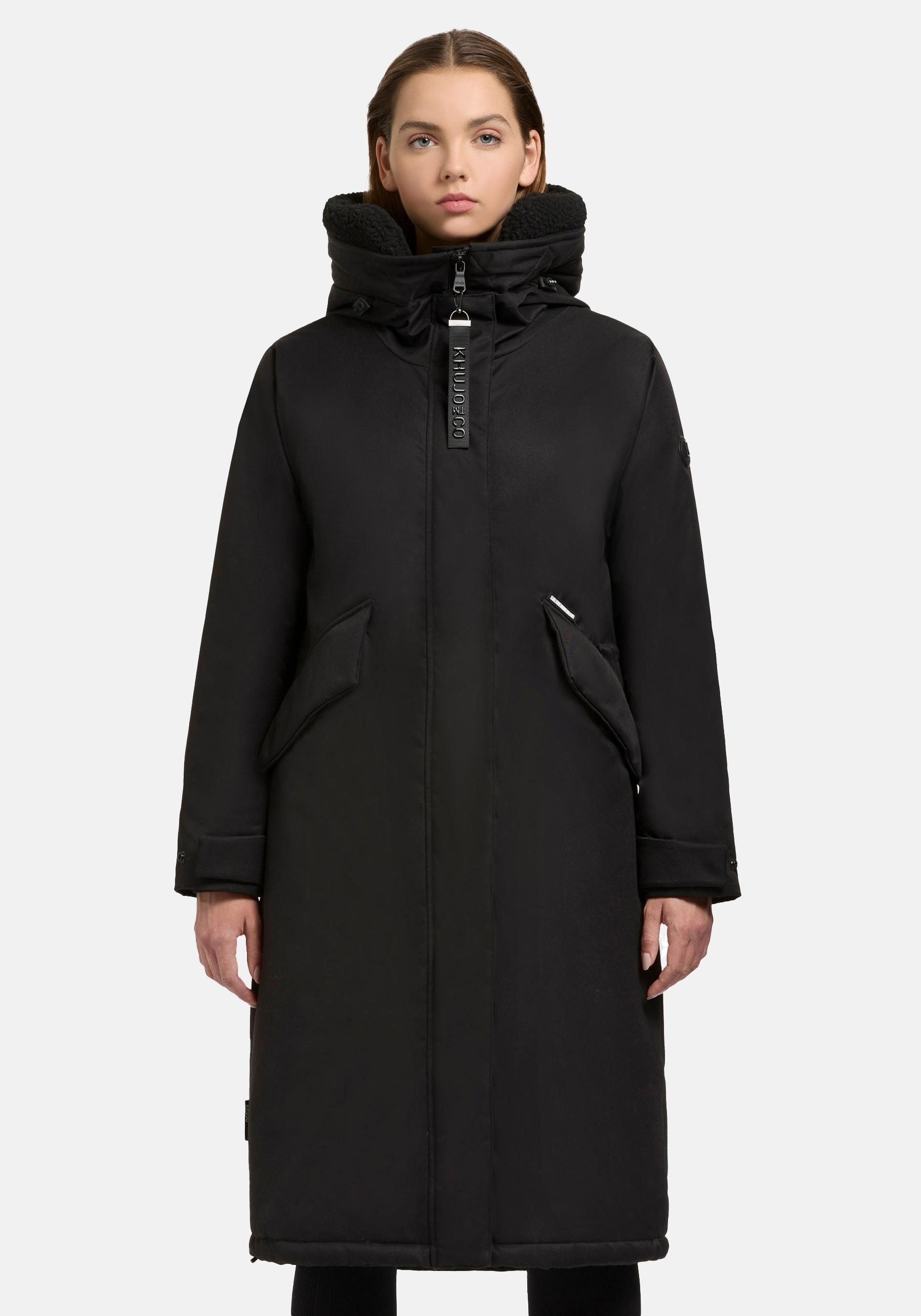 khujo Wintermantel "Agneta-YM" Langer Damen Mantel mit weichem Teddyfleece günstig online kaufen