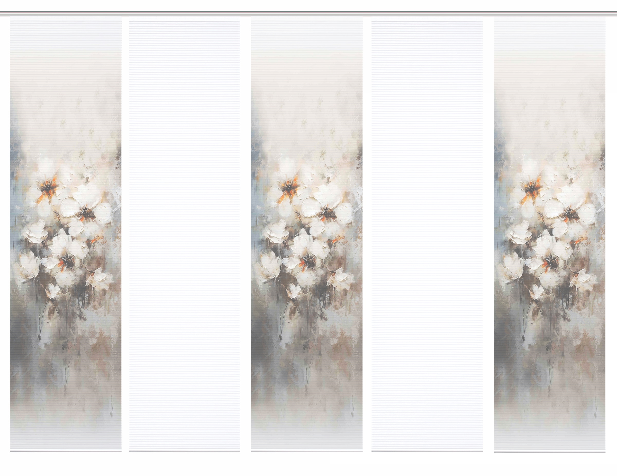 HOME in green Schiebegardine »ARISTEA« Paneelwagen 5 Stk. tlg. Bambusoptik, SET, recycelt, Digitaldruck