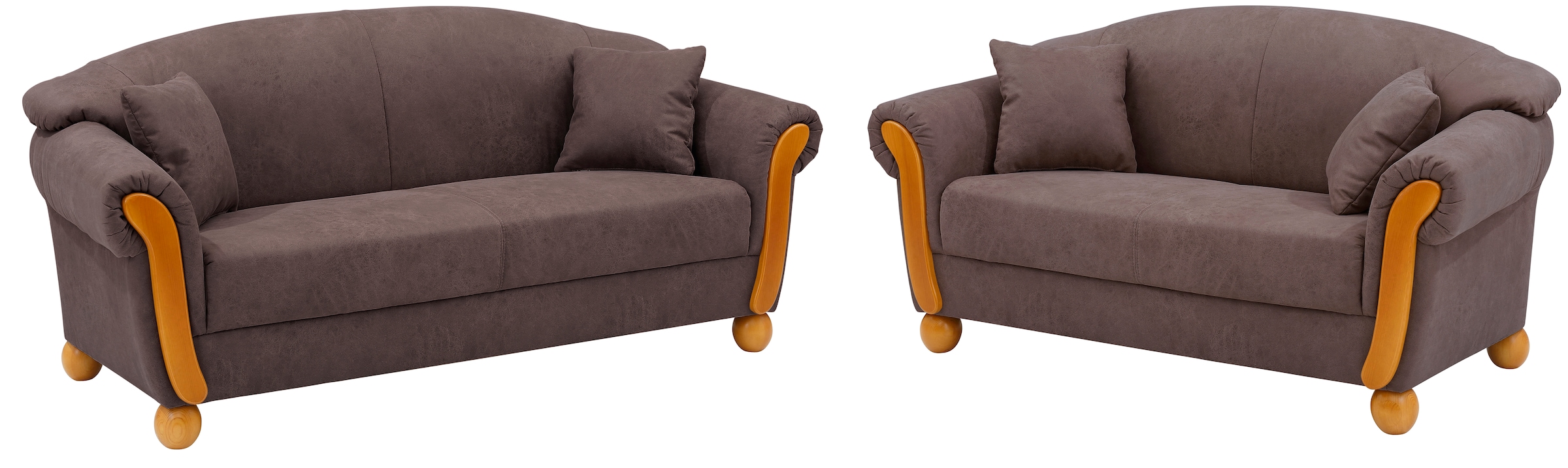 Home affaire Sofa-Set »Milano« 2-teilig, bestehend aus 2-Sitzer und 3-Sitzer Sofa inkl. Zierkissen