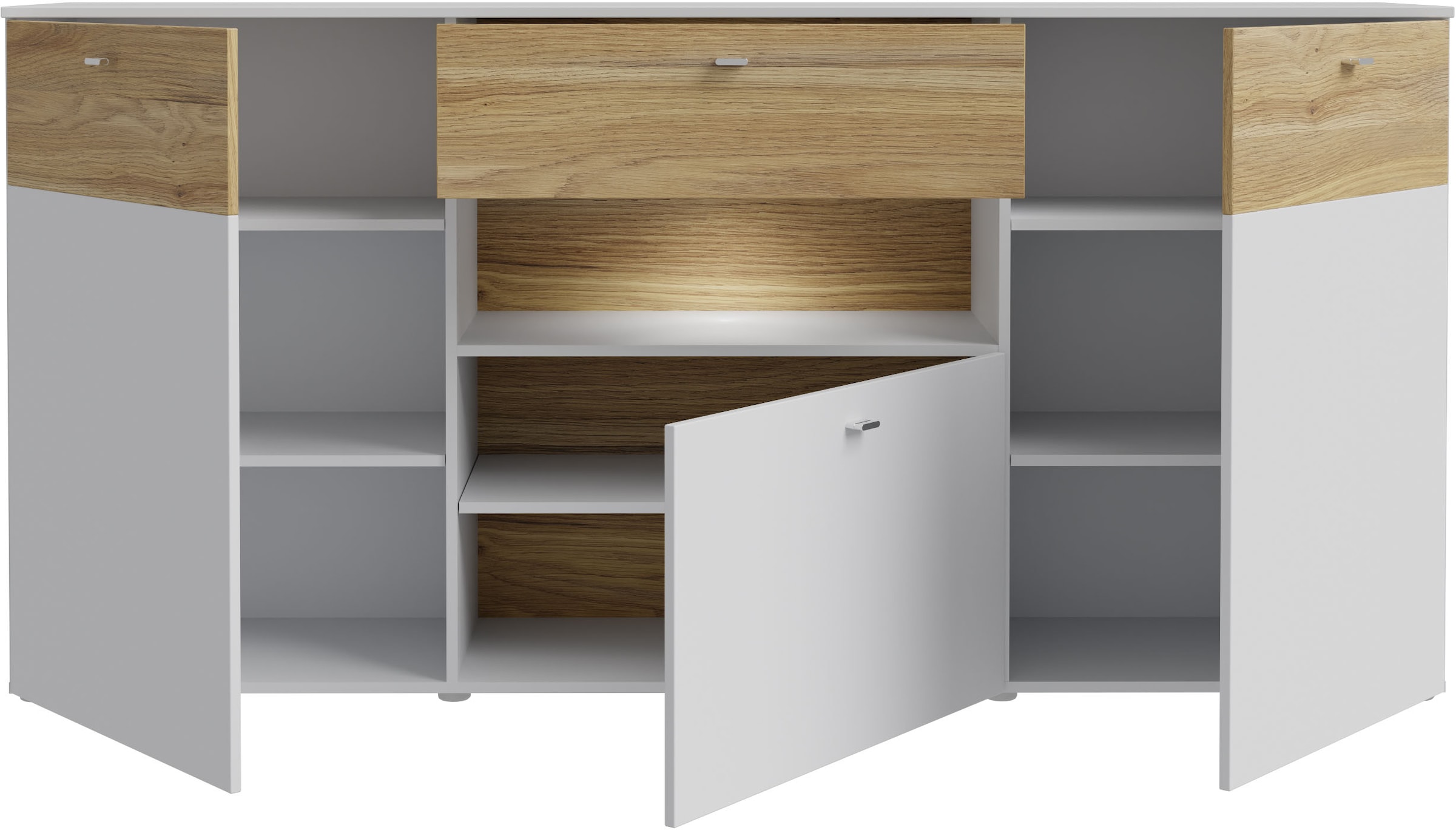 FORTE Sideboard »Como«, Kommode, Stauraumschrank, LED Beleuchtung, Soft Close, Stauraum