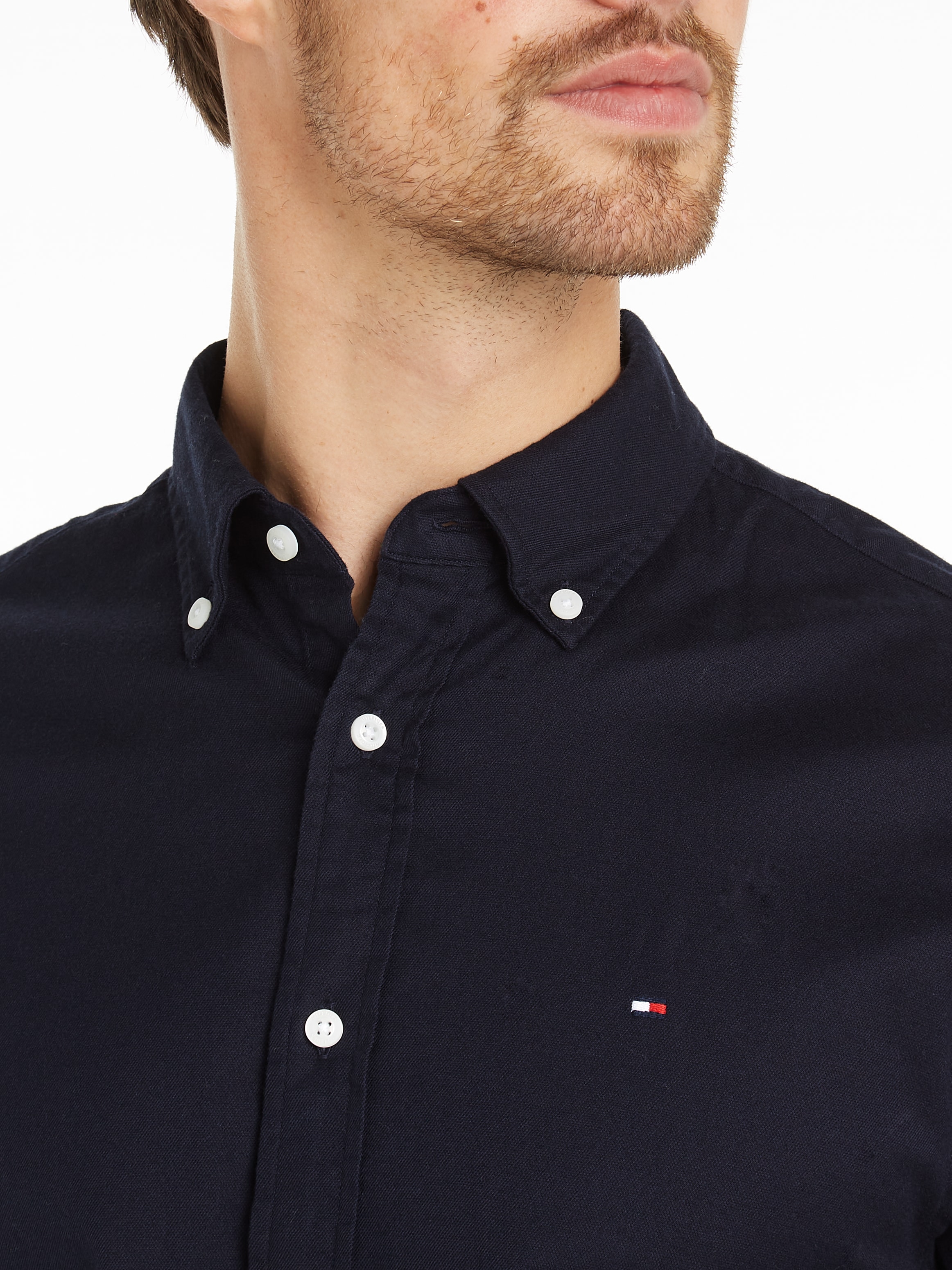 Tommy Hilfiger Businesshemd »FLEX BRUSHED SOLID RF SHIRT«