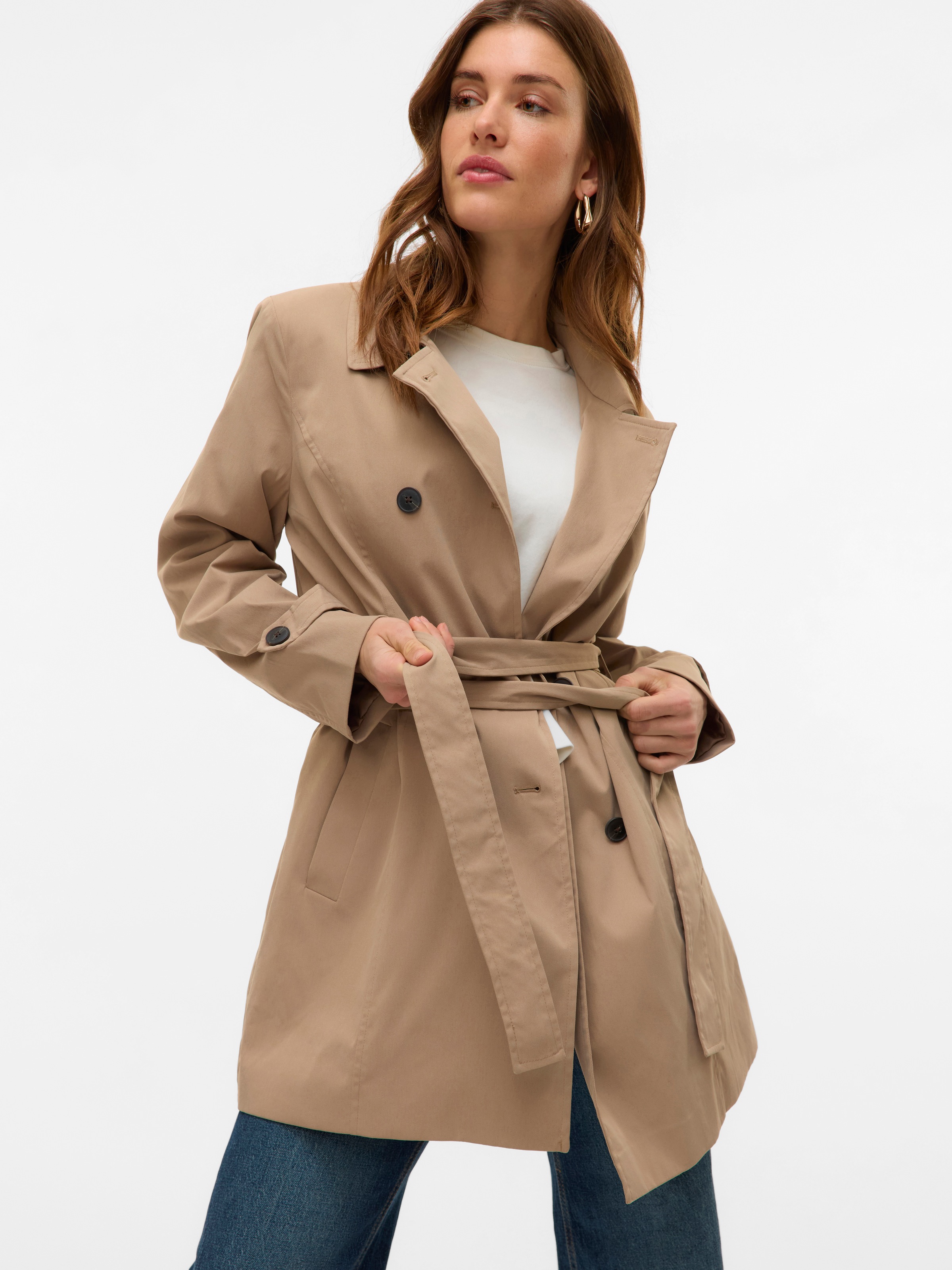 Vero Moda Trenchcoat "VMCHELSEA OLIVIA TRENCHCOAT NOOS" kurzer 2-Reiher mit günstig online kaufen