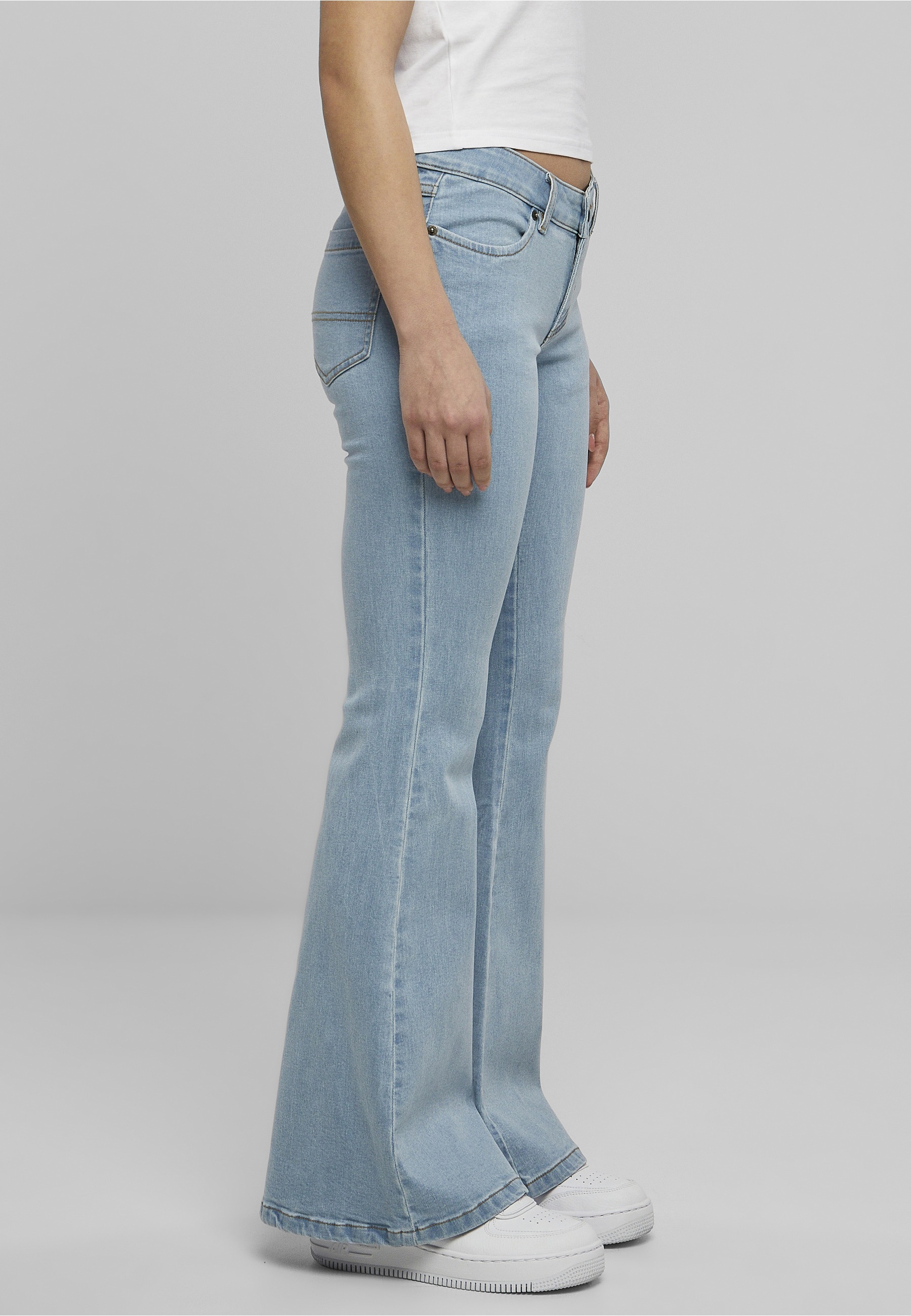 URBAN CLASSICS Bequeme Jeans »Urban Classics Damen Ladies Organic Low Waist Flared Denim«