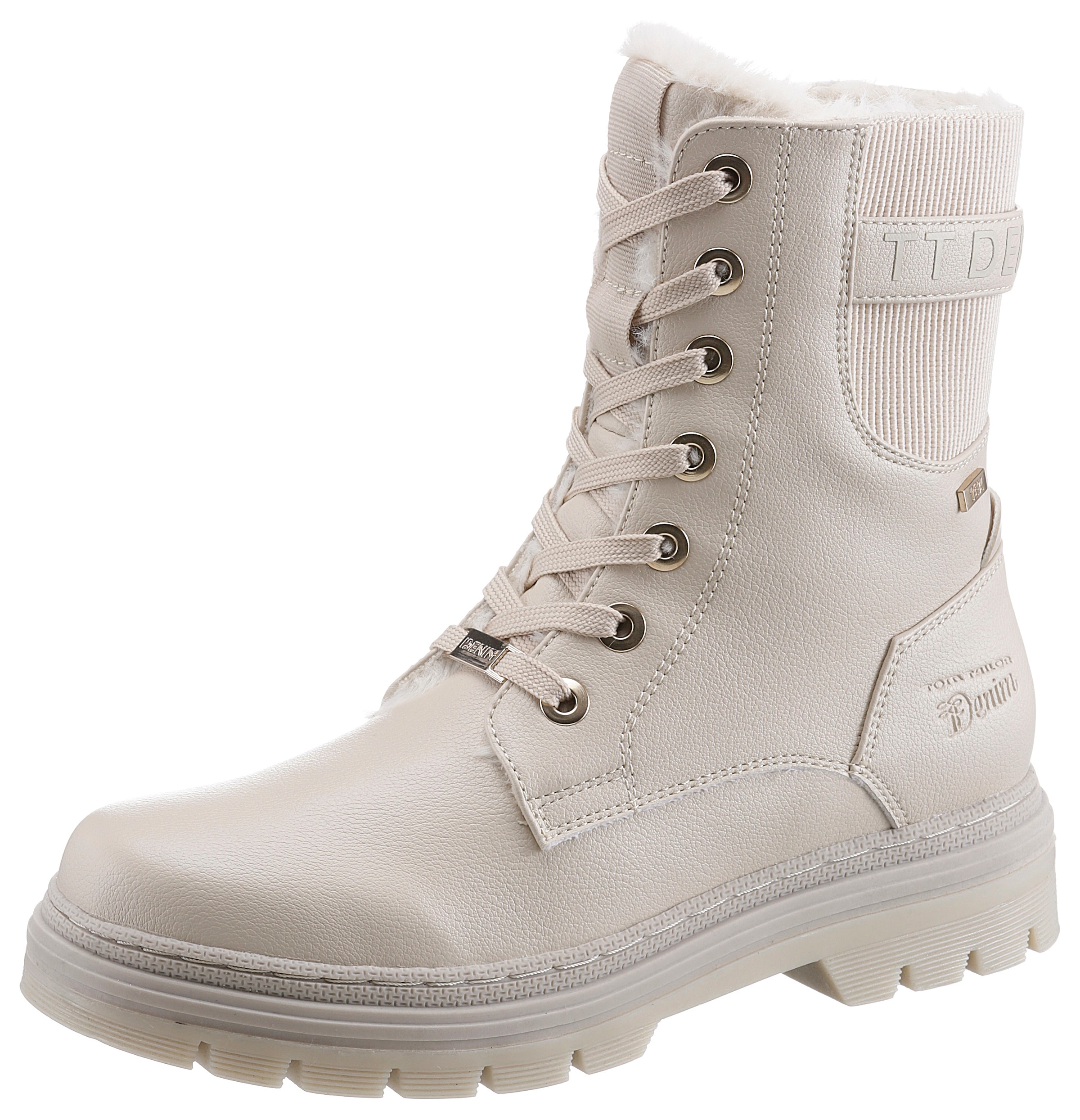 TOM TAILOR Schnürboots, Winterstiefel mit Logoprägung an der Ferse günstig online kaufen