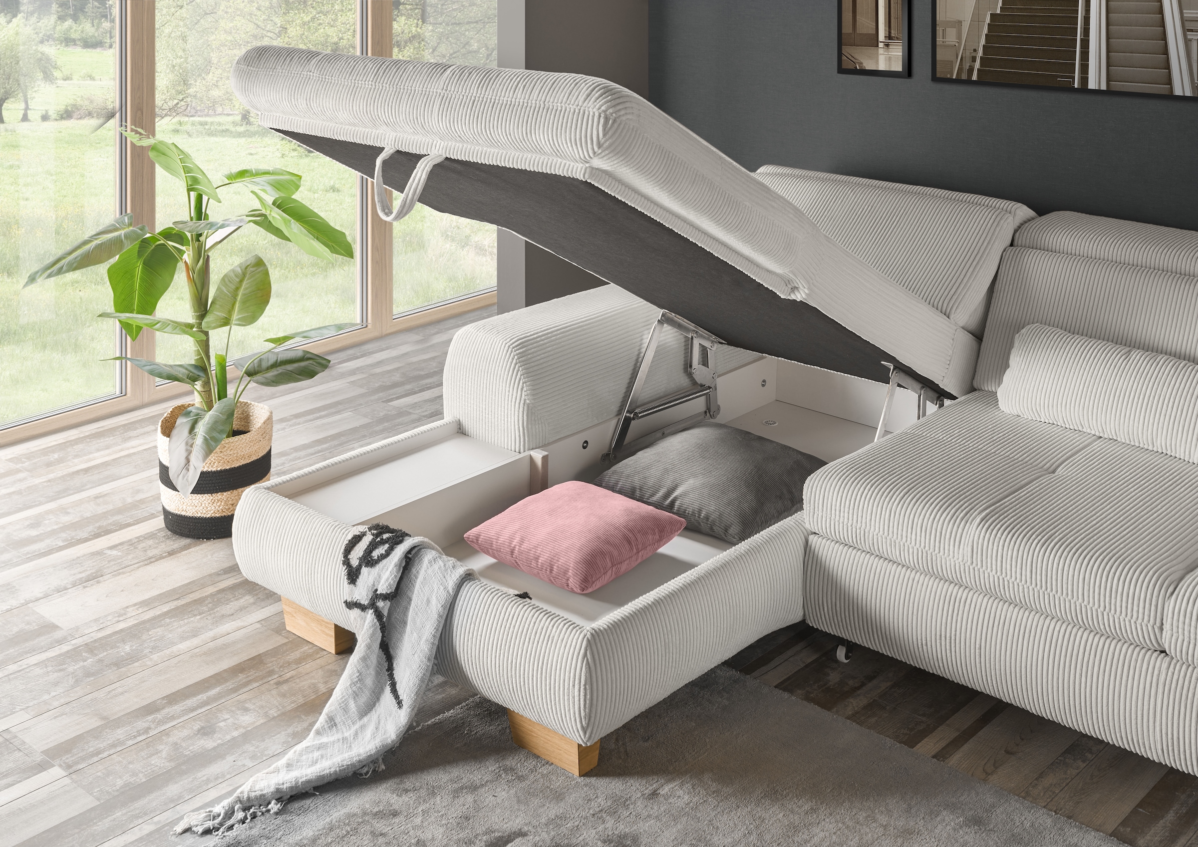 set one by Musterring Ecksofa "SO 3400 Sitzhöhe 47cm oder 49cm, Sitztiefe v günstig online kaufen