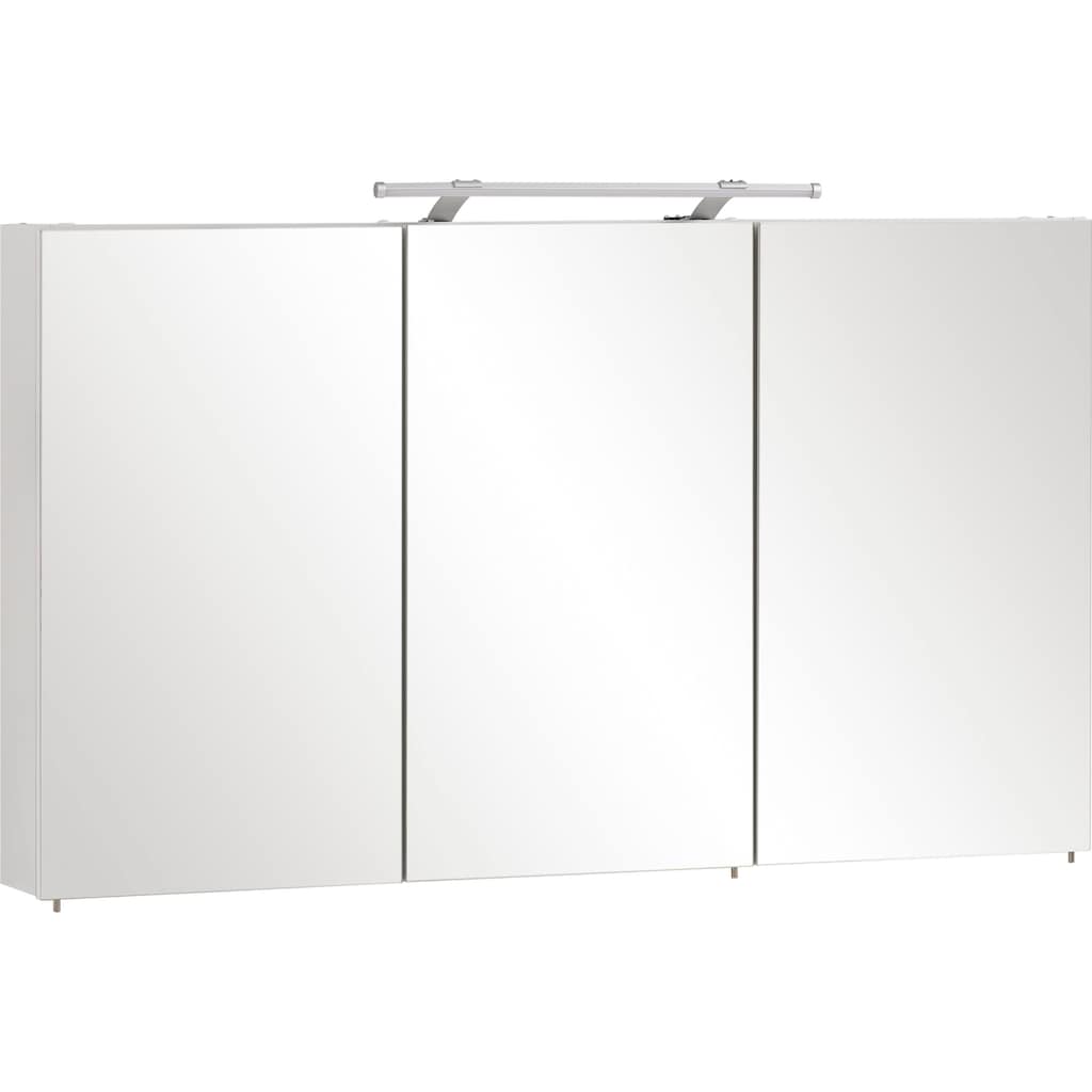 Schildmeyer Spiegelschrank »Dorina«, Breite 120 cm, 3-türig, LED-Beleuchtung, Schalter-/Steckdosenbox