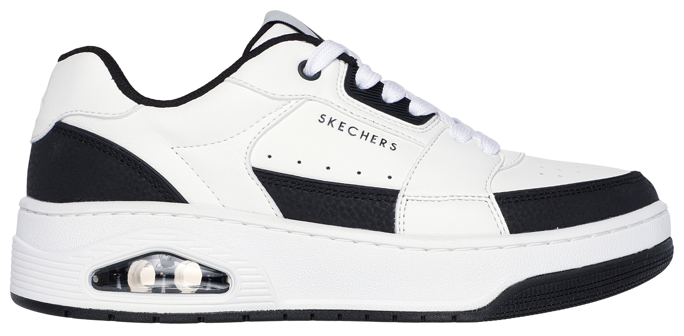 Skechers Sneaker »UNO COURT-COURTED STYLE«, Skater Schuh, Retro Sneaker mit Memory Foam