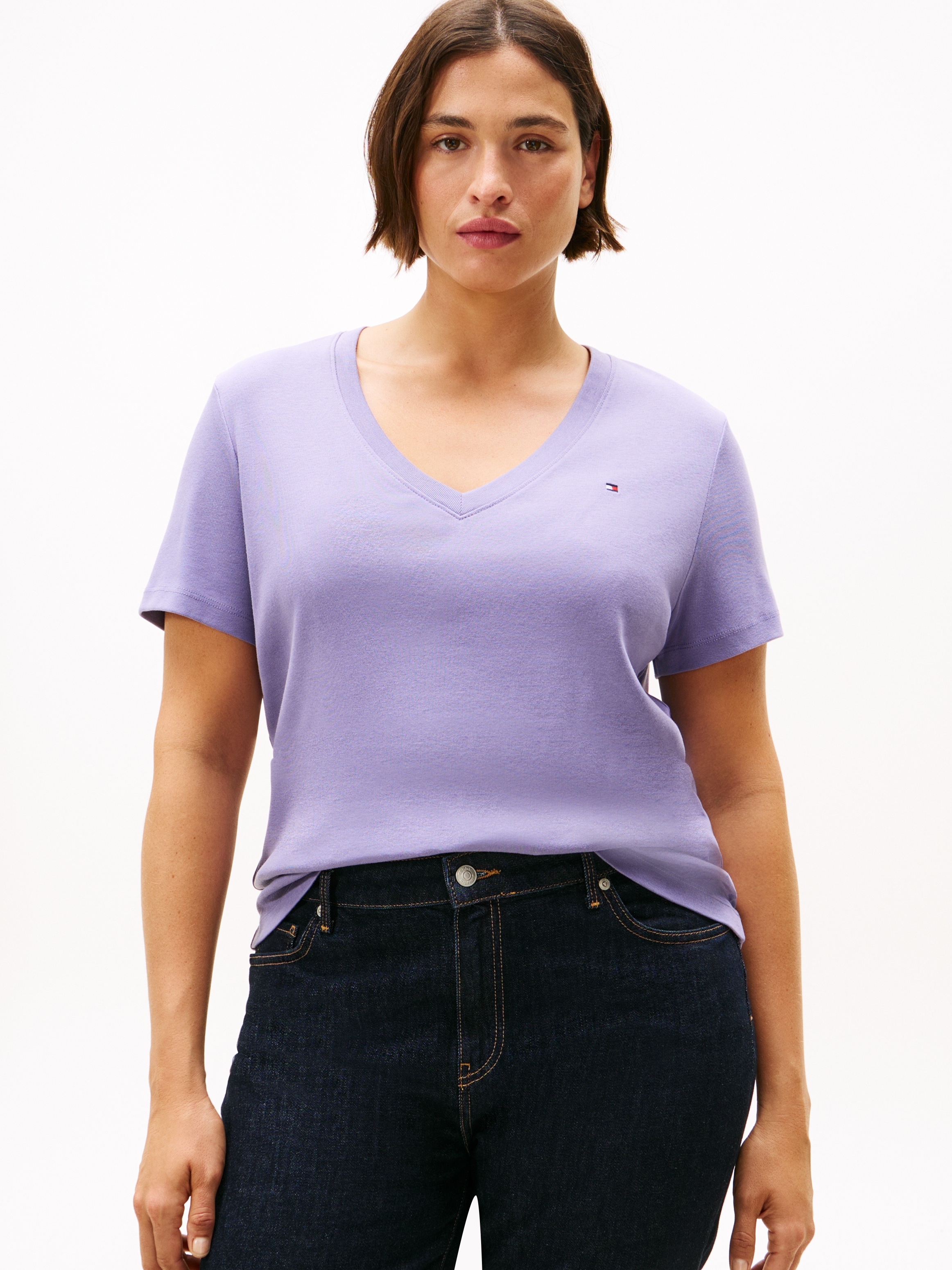 Tommy Hilfiger Curve V-Shirt "CRV SLIM CODY V-NK SS", in Großen Größen günstig online kaufen