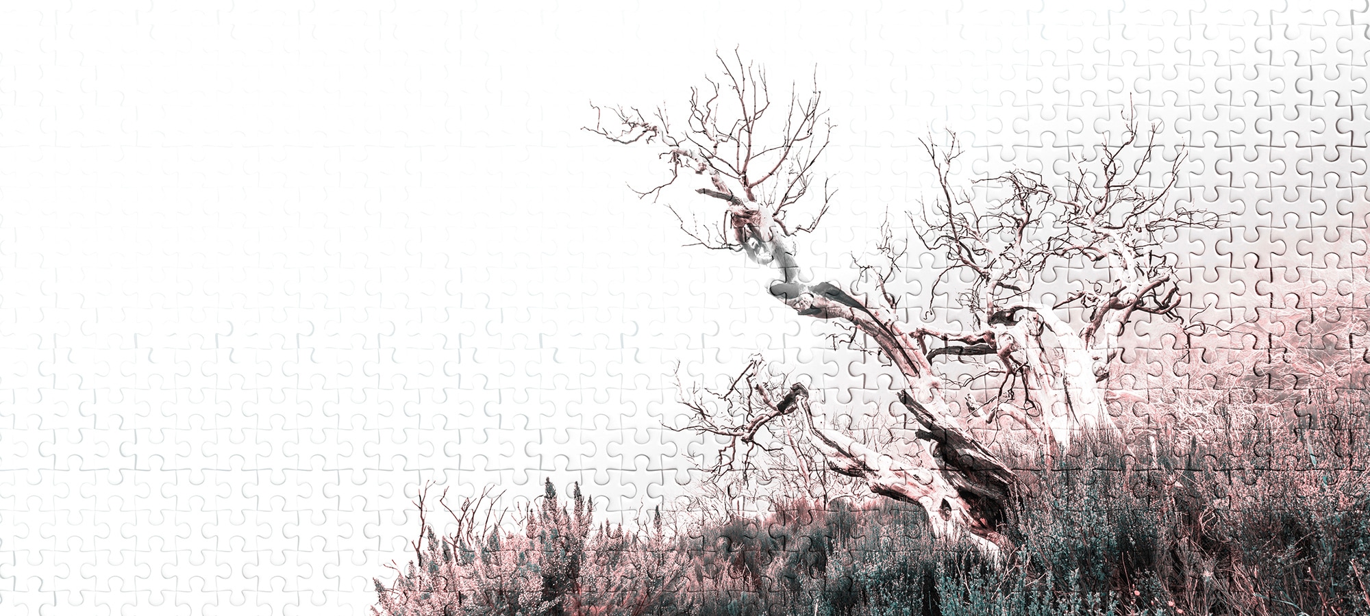 Architects Paper 1100000002199 "Atelier 47 Death Tree Puzzle 2" Wald glatt Vlies, Wand, Schräge, Decke