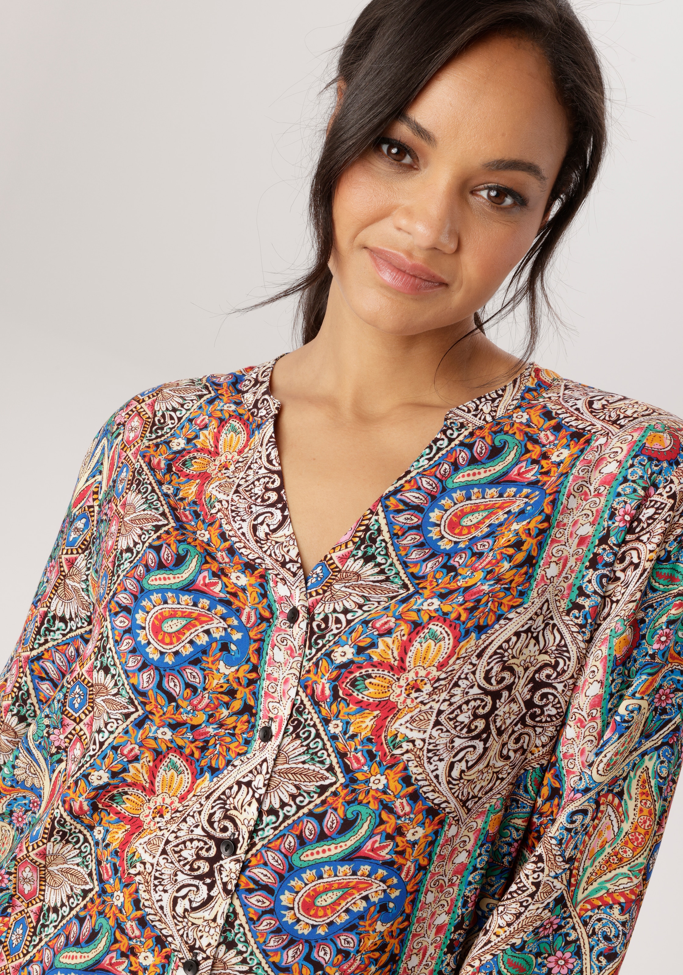 Aniston PLUS Longbluse mit farbharmonischen Paisleydruck - NEUE KOLLEKTION