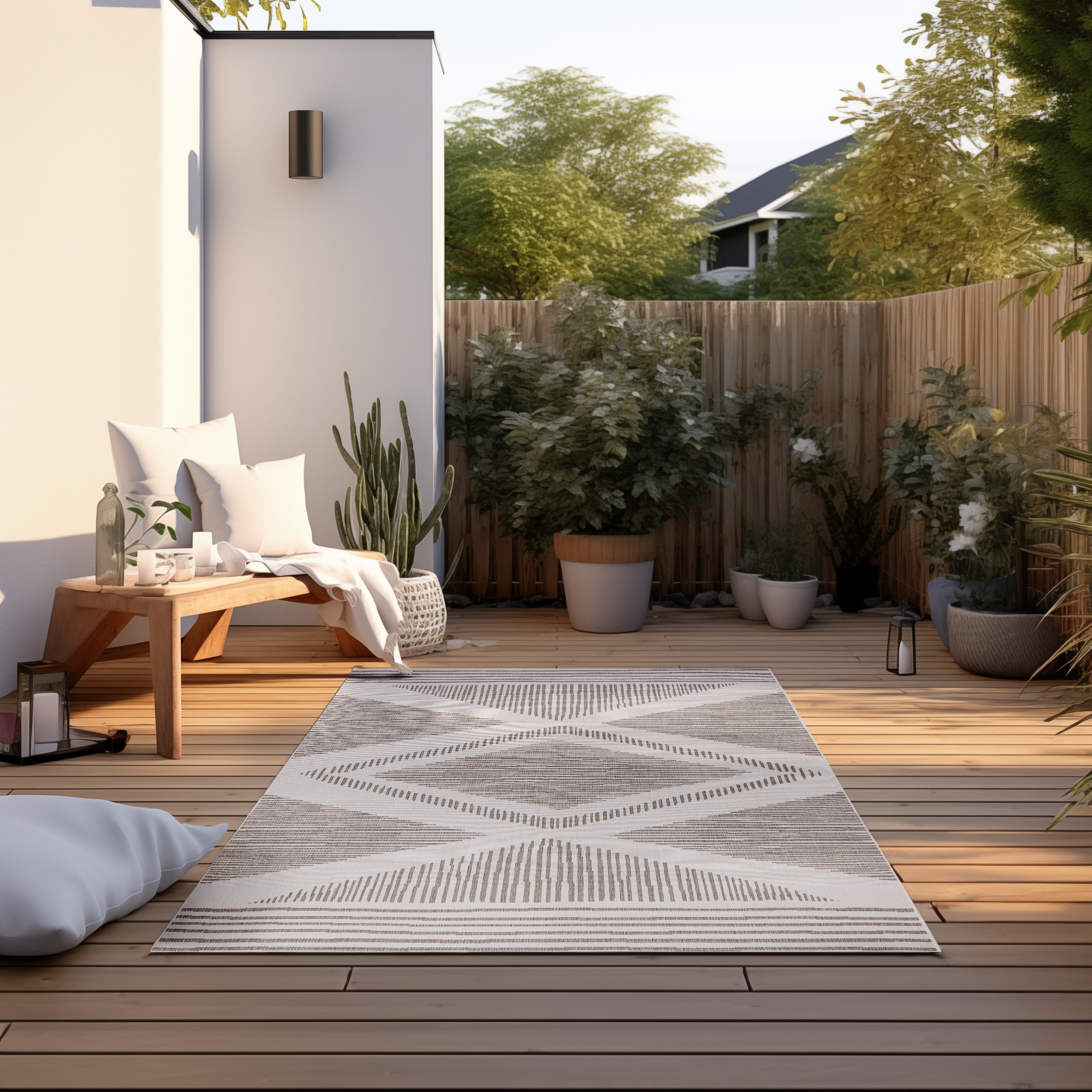 ELLE DECORATION Teppich »Rhombus, In- und Outdoor«, rechteckig, Flachgewebe, In-& Outdoor, Modern, Wendeteppich, Balkon, Wohnzimmer