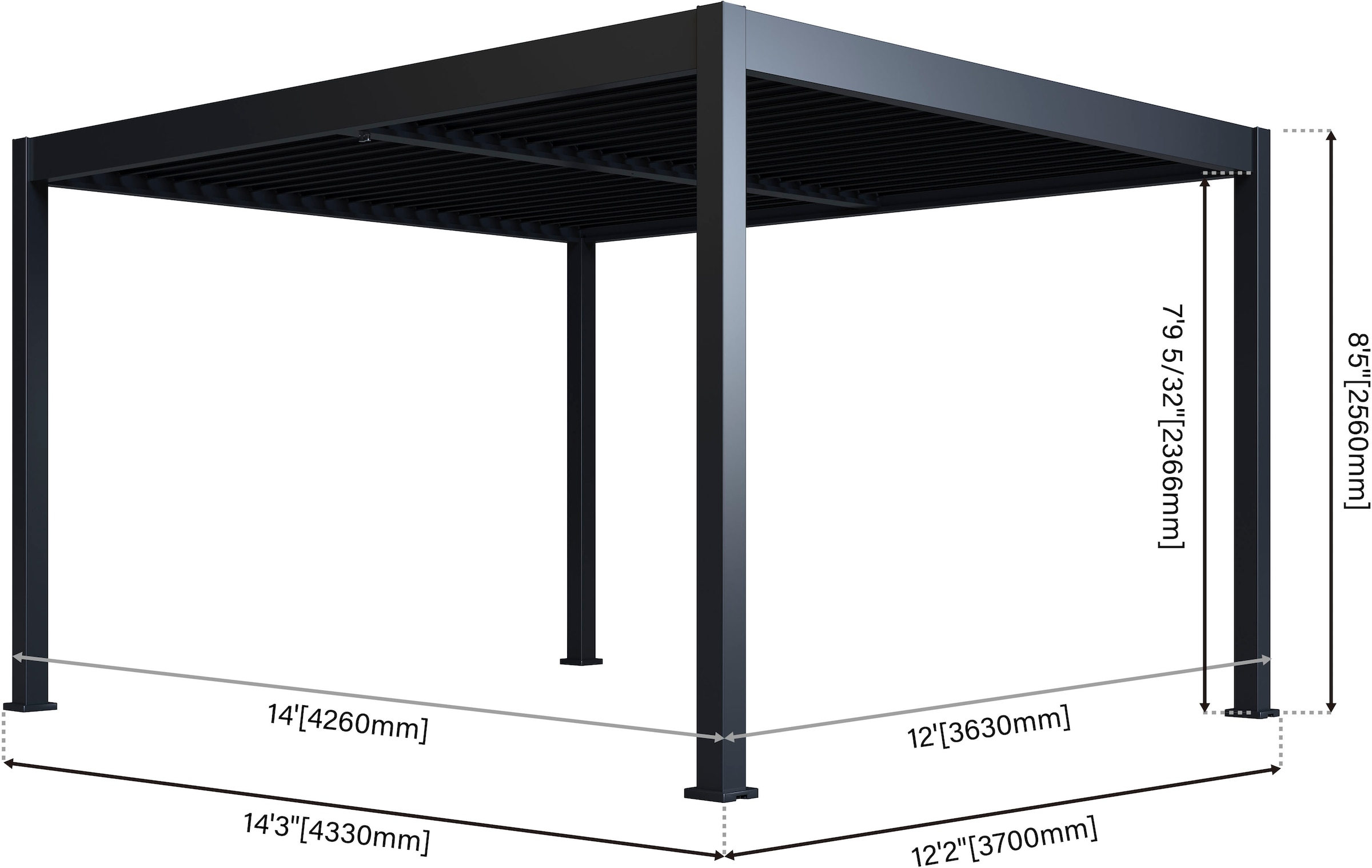 Paragon Pavillon »Grand Tuscan 1214« BxTxH: 433x370x256 cm, inkl. Lamellendach