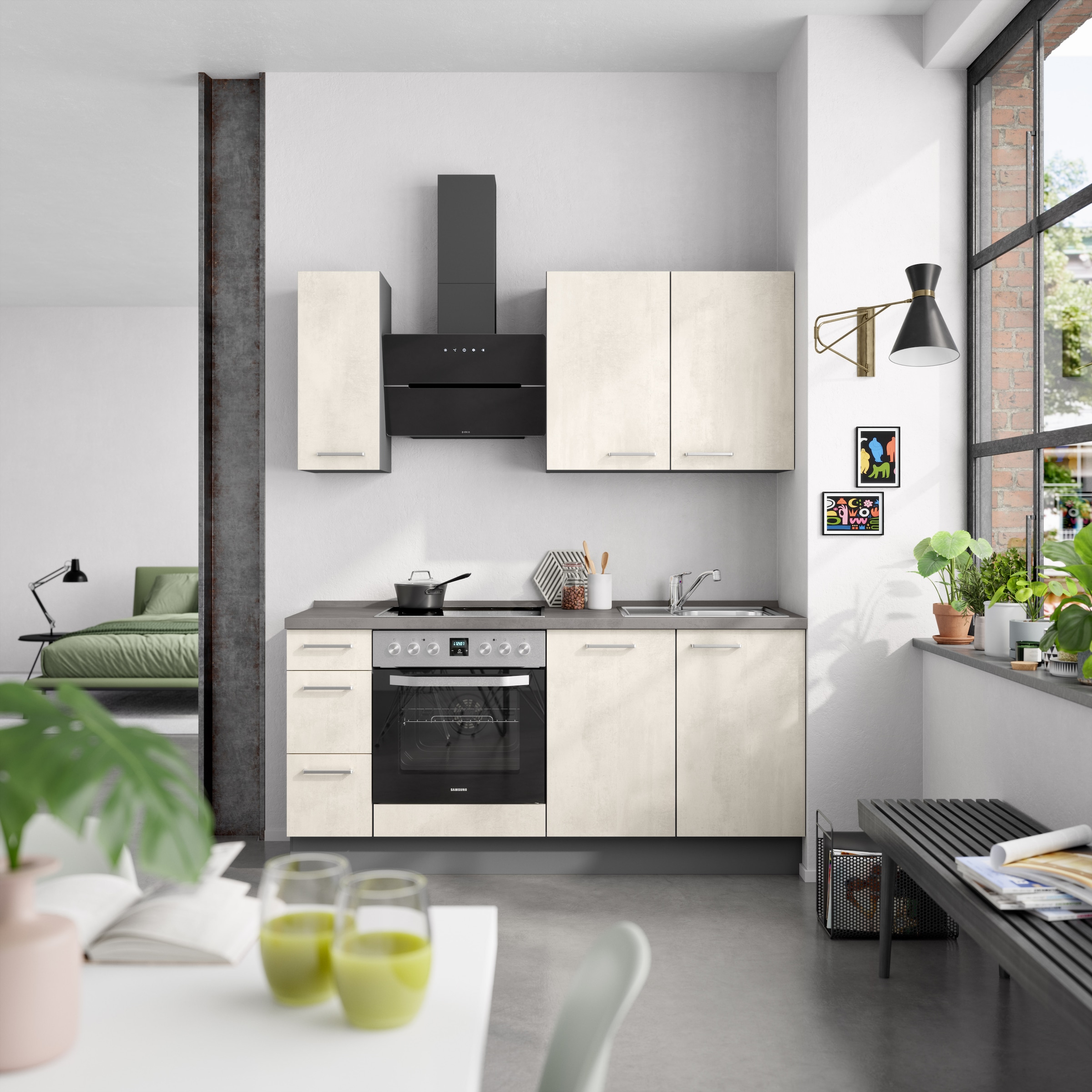 nobilia® Küchenzeile »"Riva II"«, vormontiert, Ausrichtung wählbar, Breite 180 cm, wahlw. mit E-Geräten