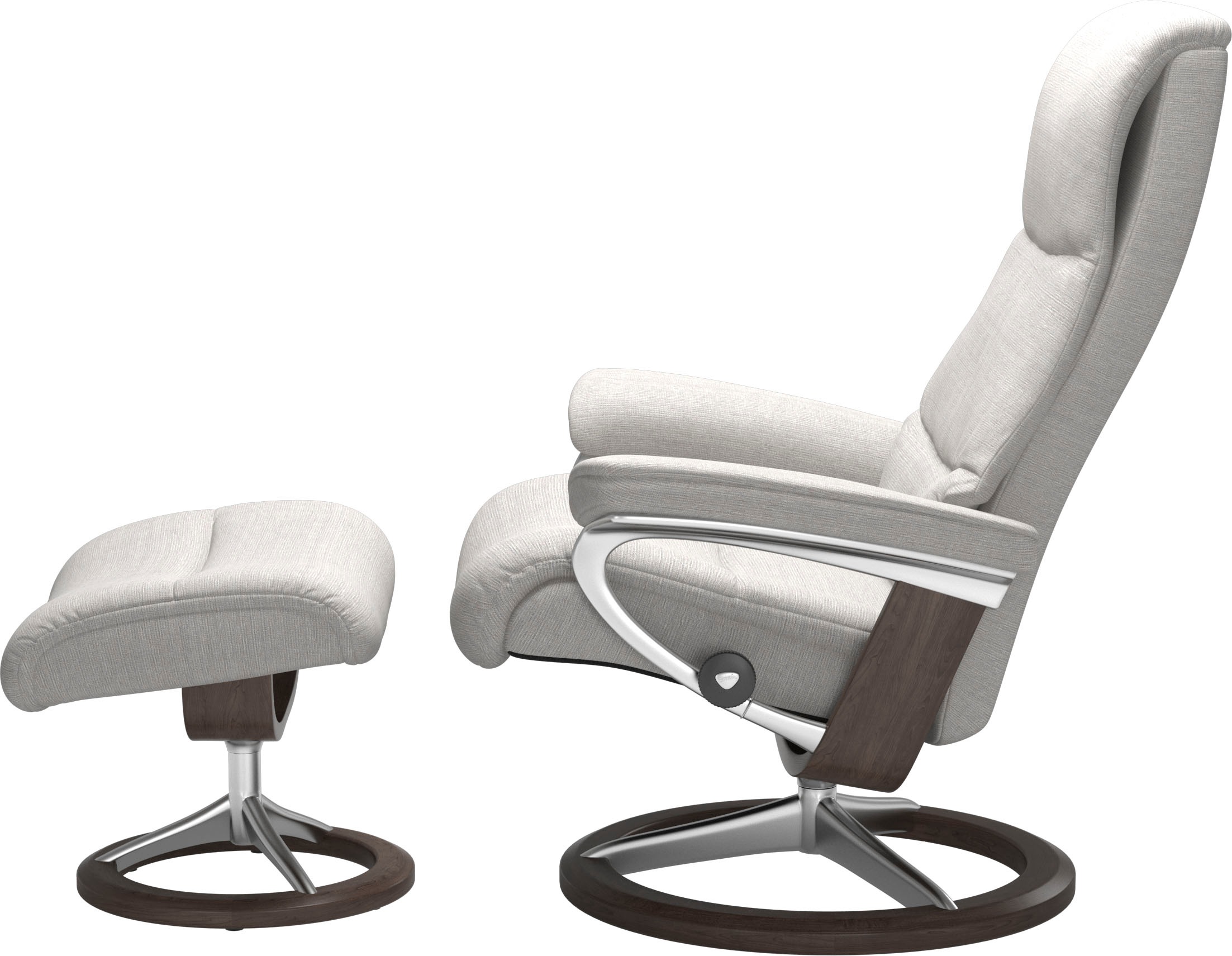 Stressless® Relaxsessel »View«, (Set, Relaxsessel mit Hocker), mit Signature Base, Größe S,Gestell Wenge