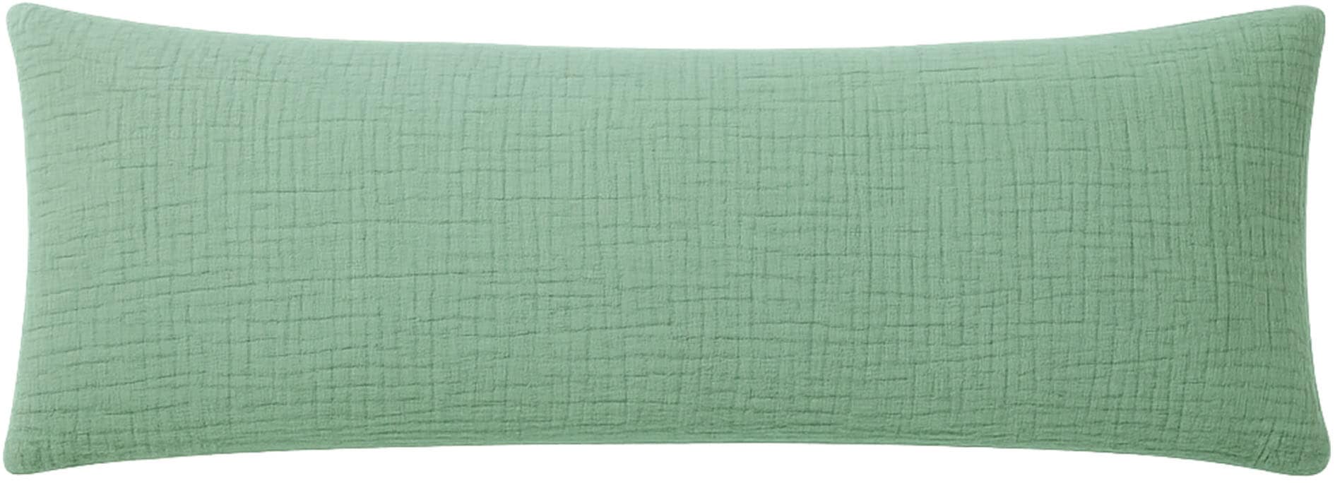 Kissenbezug WOLKENFELD, B:40cm L:80cmsalbeigrün, Musselin, Obermaterial: 100% Baumwolle, Kissenbezüge, "Wolkenfeld Musselin Kissenbezug 40x80 - 80x80