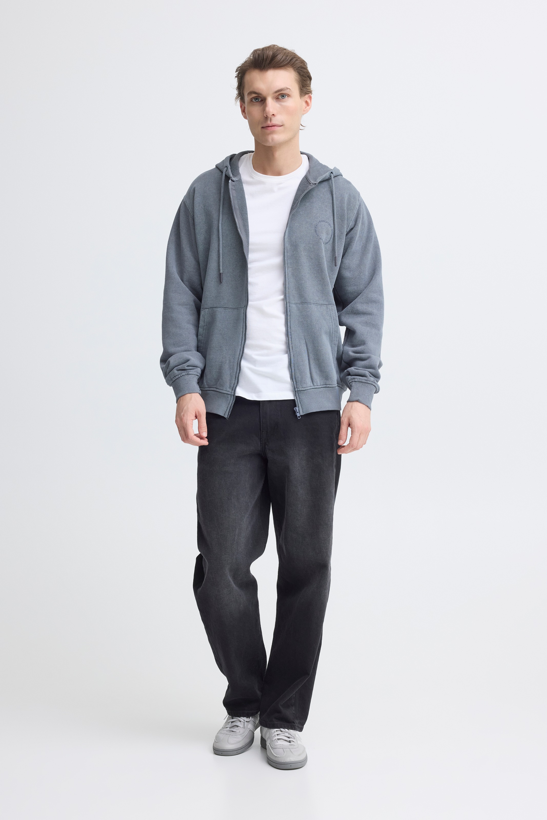 Kapuzensweatshirt BLEND "BHFACTOR ZP HOOD SWEATSHIRT", Herren, Gr. L, iron gate, Sweatware, Obermaterial: 100% Baumwolle, unifarben, regular fit normal, ohne Ausschnitt, Sweatshirts 3