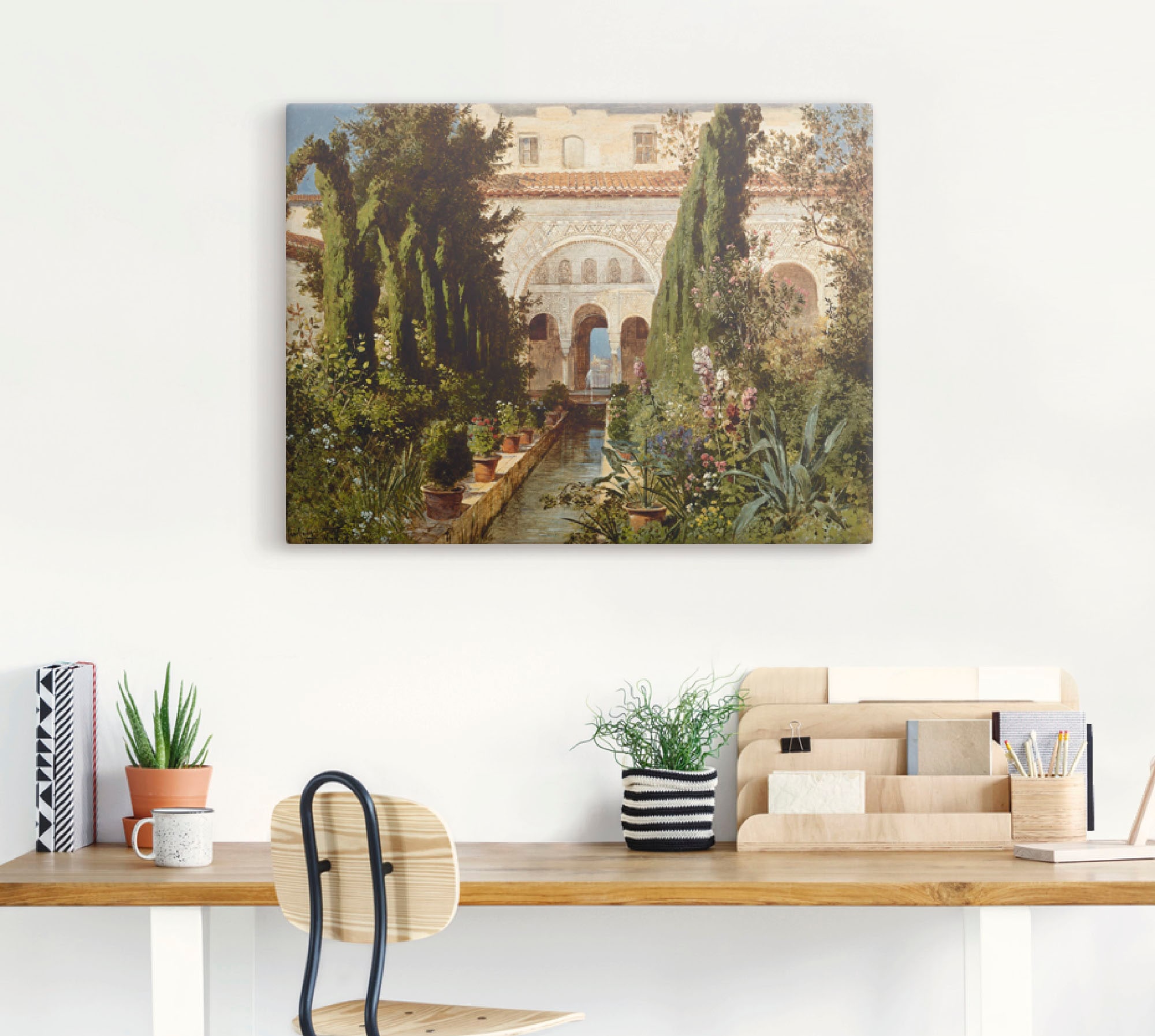 Artland Leinwandbild »Der Garten des Generalife bei Granada«, Garten, (1 St.), auf Keilrahmen gespannt
