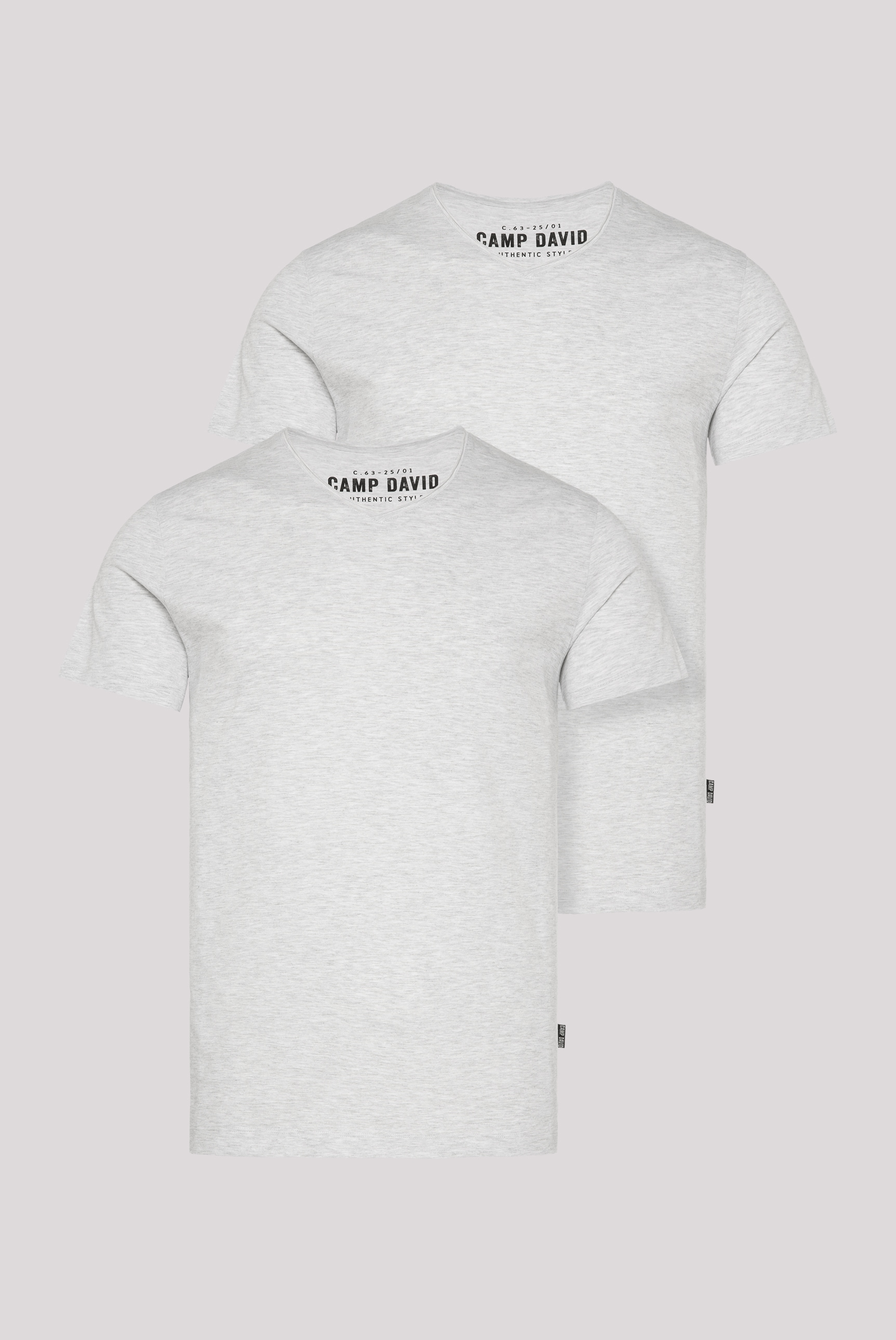 CAMP DAVID V-Shirt, (2 tlg.), gerade Form, Baumwolle, V-Ausschnitt günstig online kaufen
