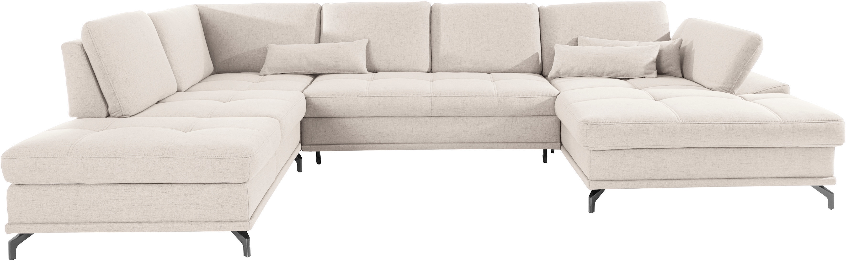 OTTO home Wohnlandschaft "Costello U-Form, B: 363 cm mit Sitztiefen- & Armteilverstellung" optional Schlaffunktion & Bettkasten