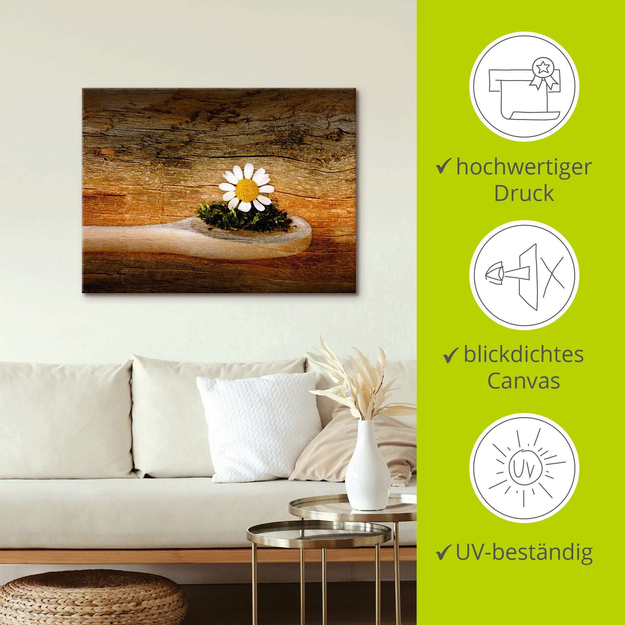 Artland Wandbild »Kamille«, Blumen, (1 St.), als Leinwandbild, Wandaufkleber in verschied. Größen