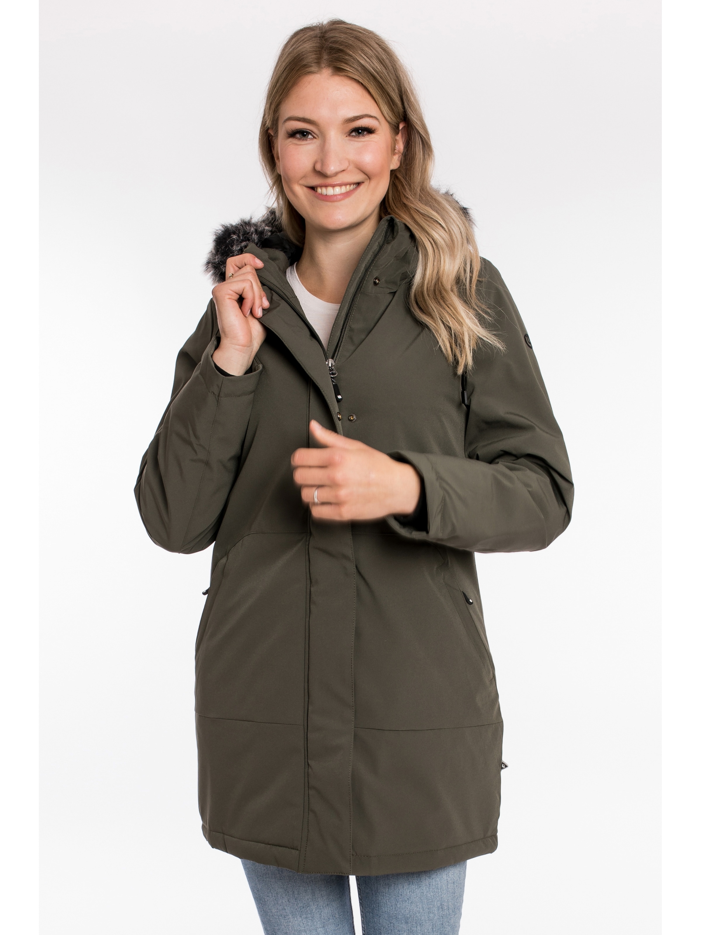 DEPROC Active Parka "DIAMOND PEAK Women", mit abnehmbarem Kunstfellbesatz günstig online kaufen