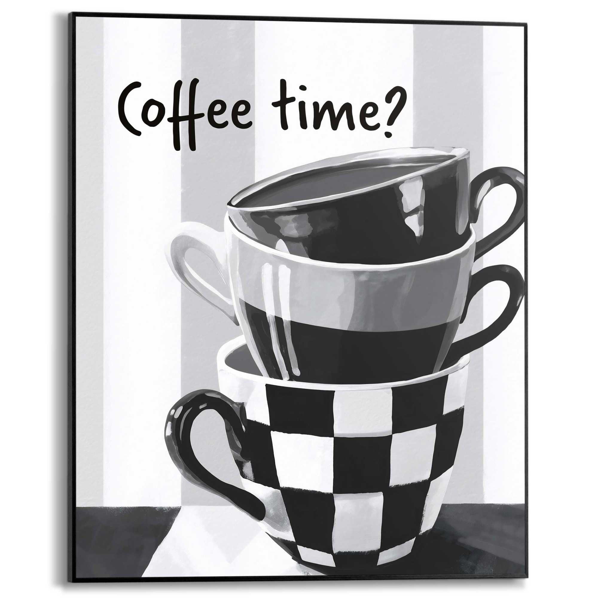 Reinders! Bild mit Rahmen »Kaffeepause« Küche 1 Stk. tlg. Küche - Schwarz-Weiß - MDF - Essen und Trinken - 40x50 cm