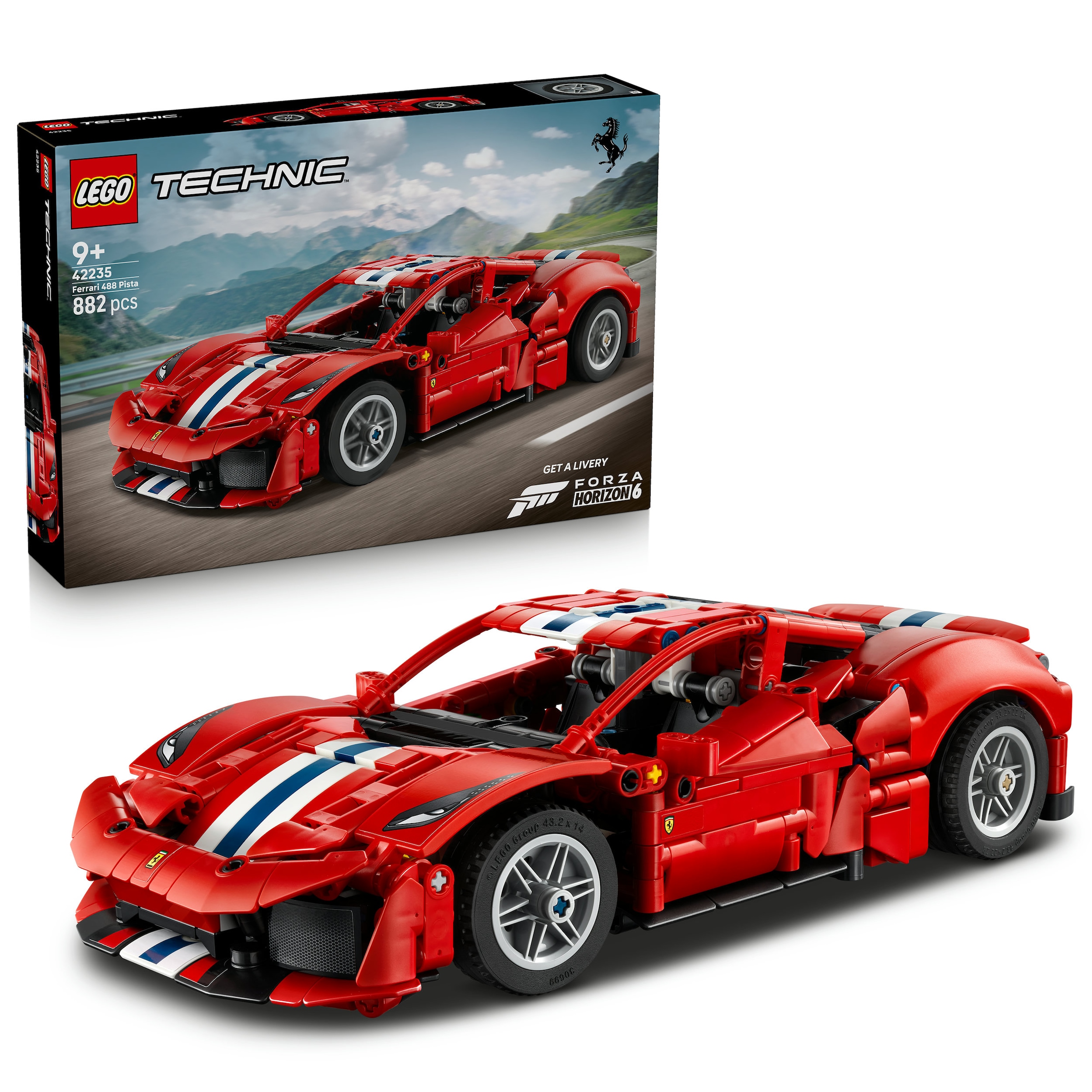 LEGO Kinder Konstruktionsspielsteine "Ferrari 488 Pista Auto (42235), LEGO Technic", rot, Kunststoff, Spielbausteine, Made in Europe