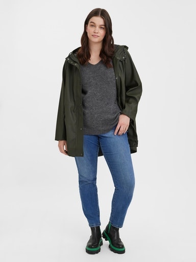 Black Friday Vero Moda Curve Outdoorjacke »VMCMALOU COATED JACKET CUR NOOS«,  mit Kapuze | BAUR