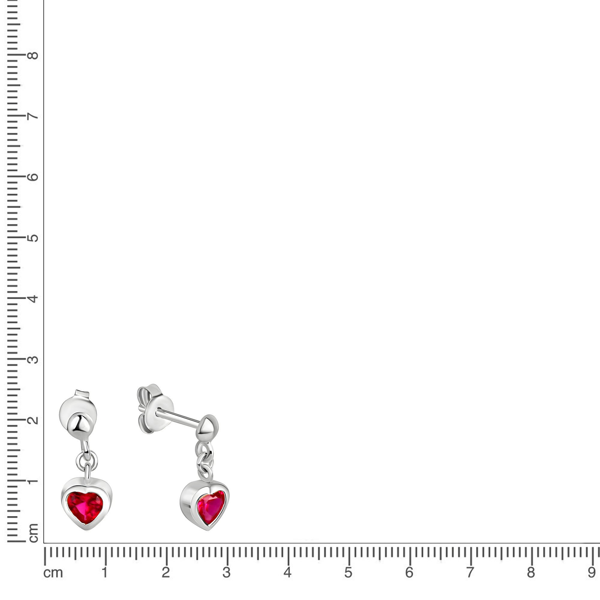 Vivance Paar Ohrstecker »925/- Sterling Silber rhodiniert synth. Rubin«